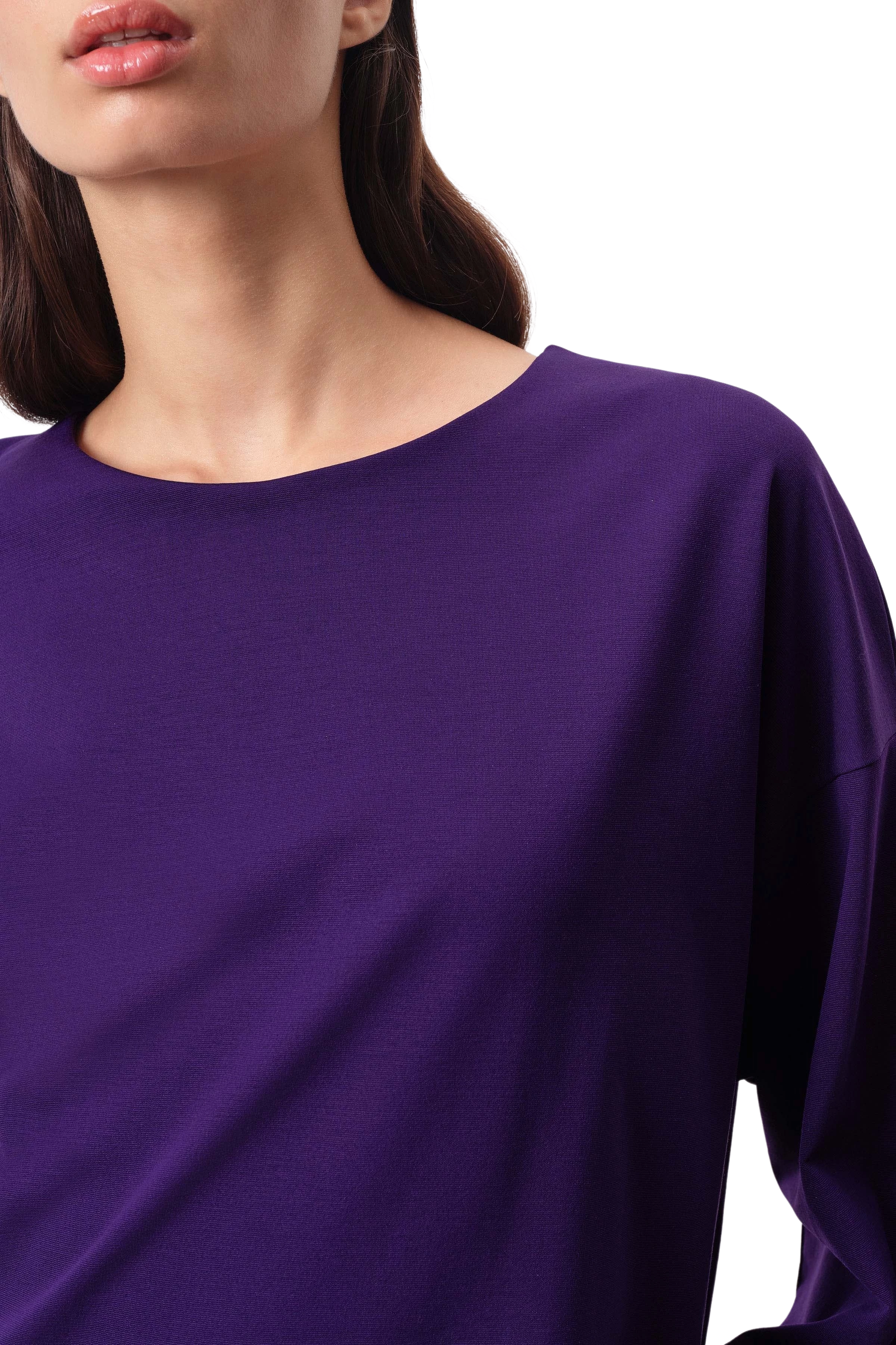 GADESSY - Long sleeve with scoop neckline in clean jersey - women - purple - Seitenansicht
