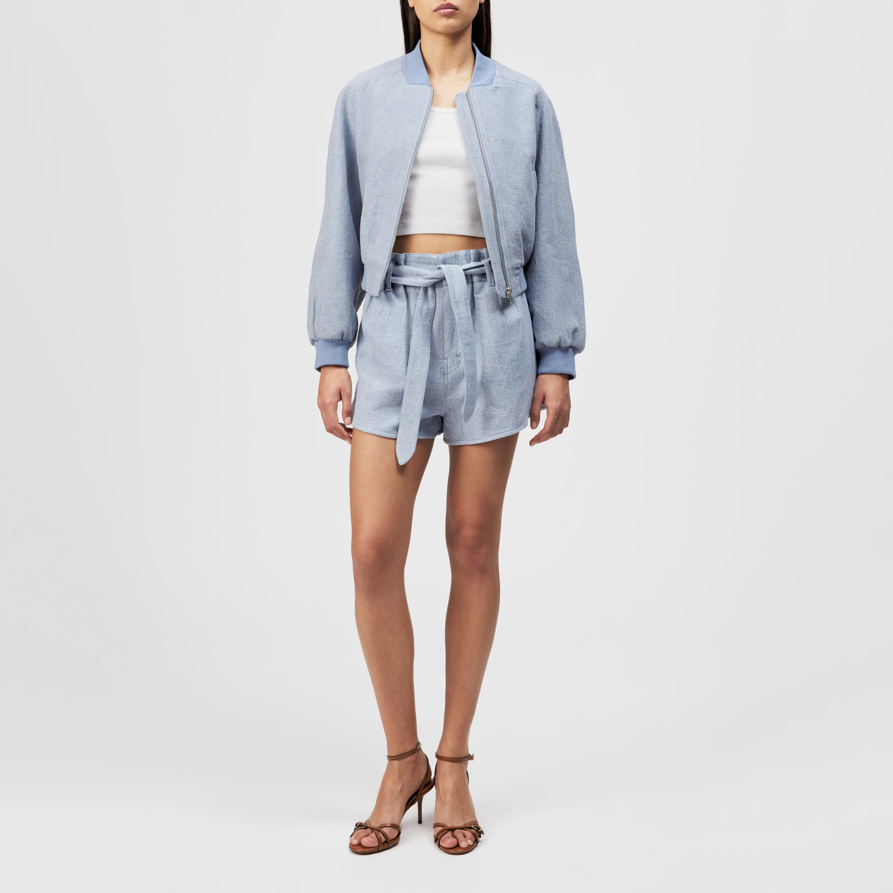 MARHAM - Blouson en lin mélangé - women - bleu - Ganzkörper-Frontansicht