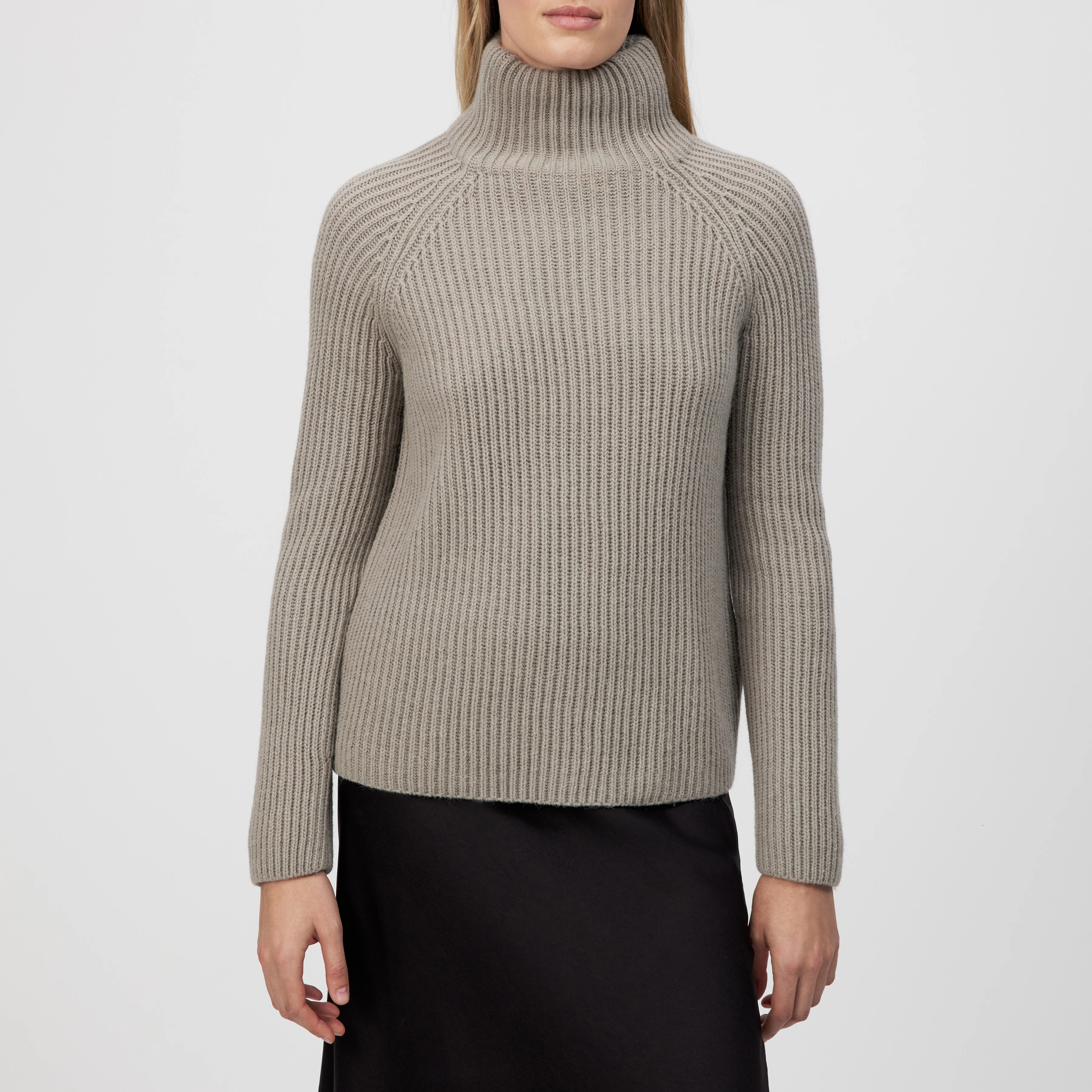 ARWEN - Pull à col roulé en mélange de laine et d'alpaga - women - beige - Frontansicht