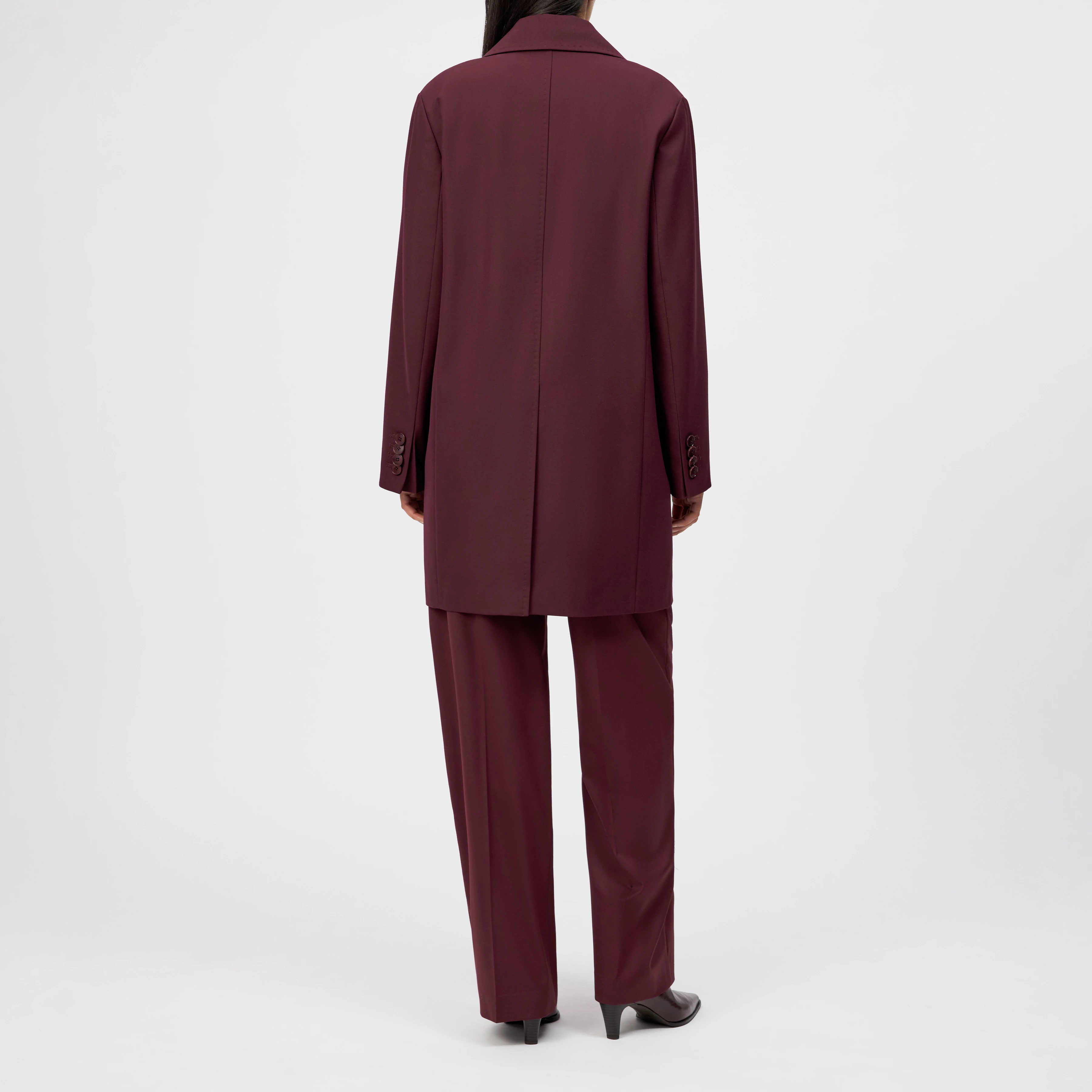 WESTOW - Oversized Mantel mit Reverskragen in Woll-Mix - Damen - rot - Rückansicht