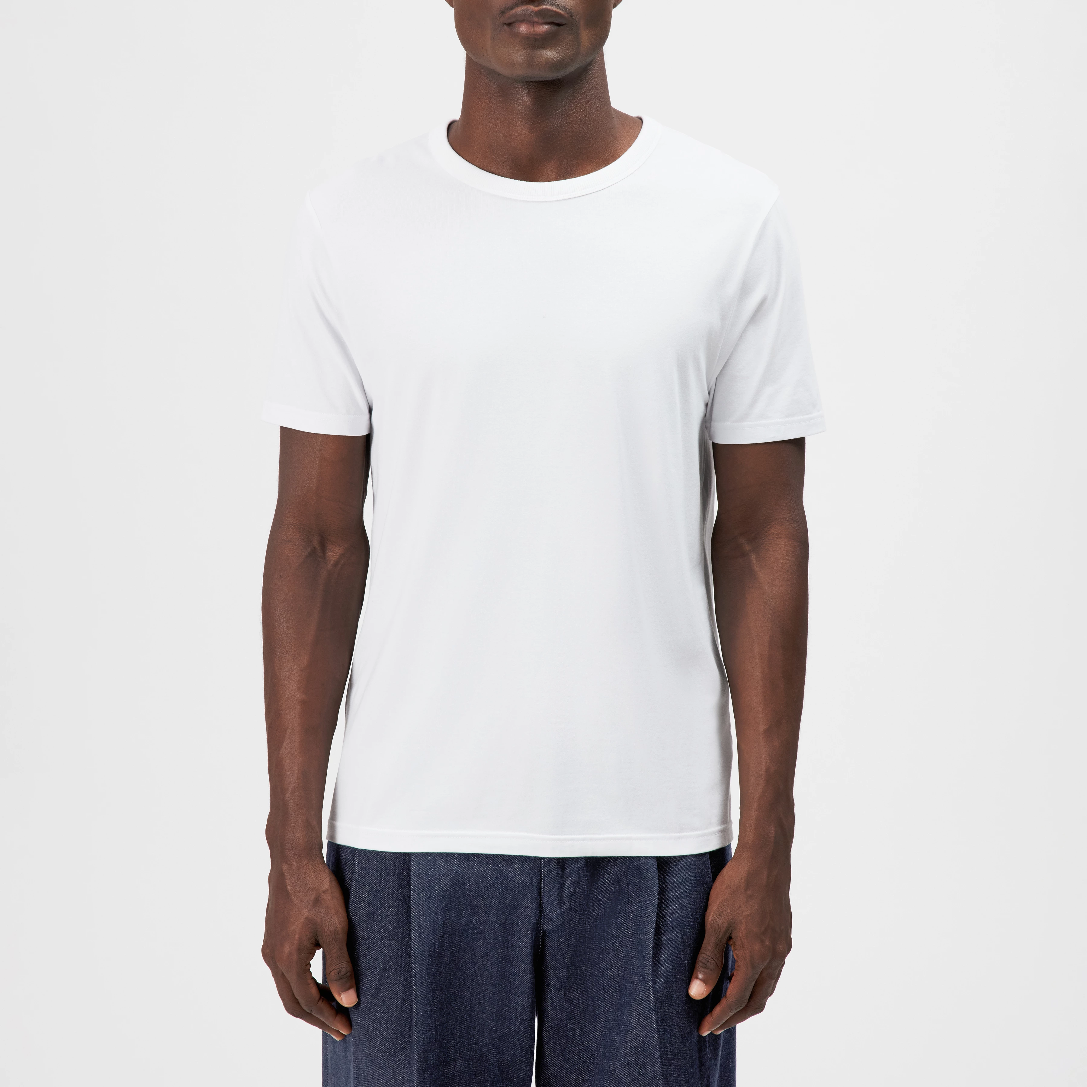 JULIENO - T-shirt in lightweight jersey - men - white - Frontansicht