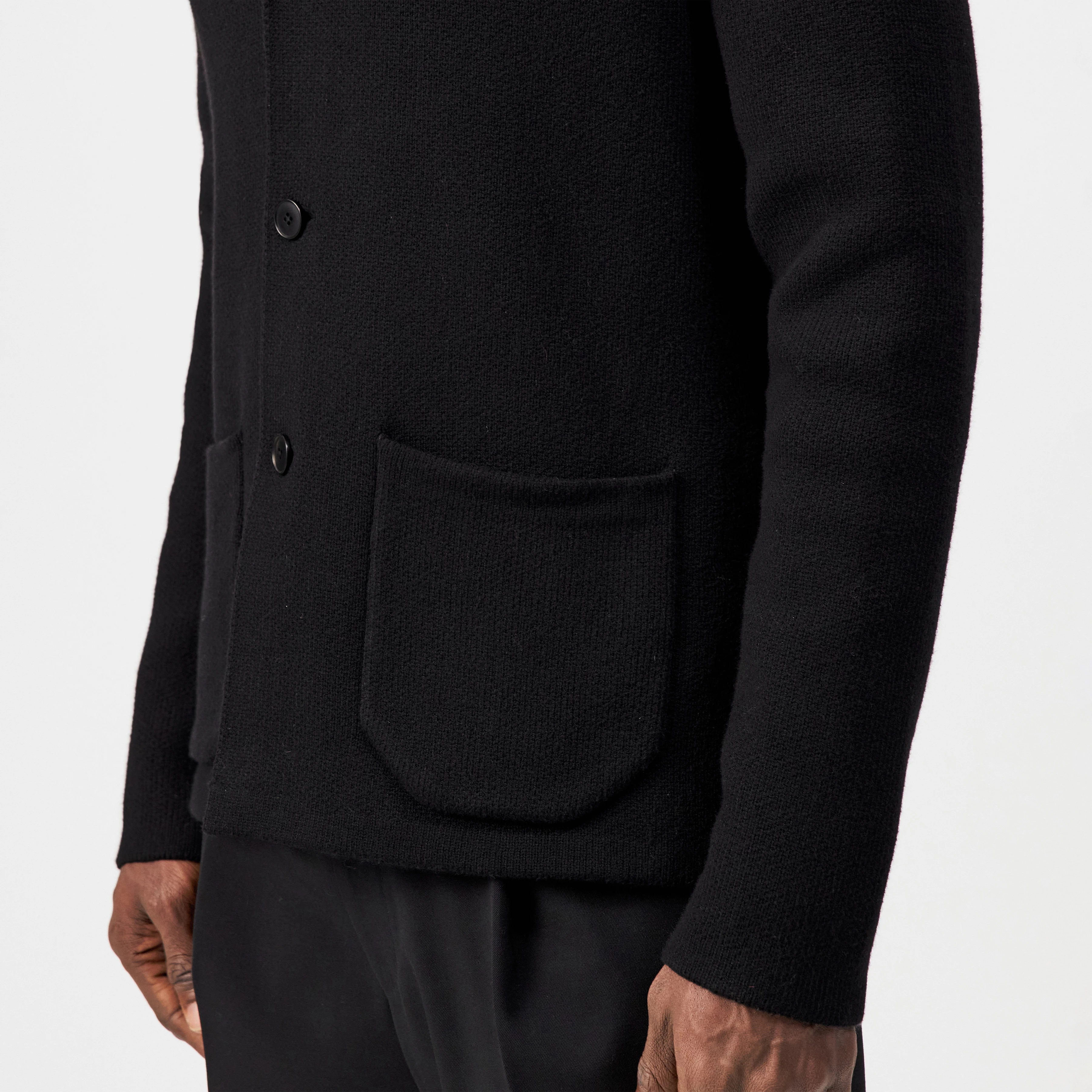 TIMMINO_2 - Cardigan in cotton blend - men - Natural Aluminium - Detailansicht am Model