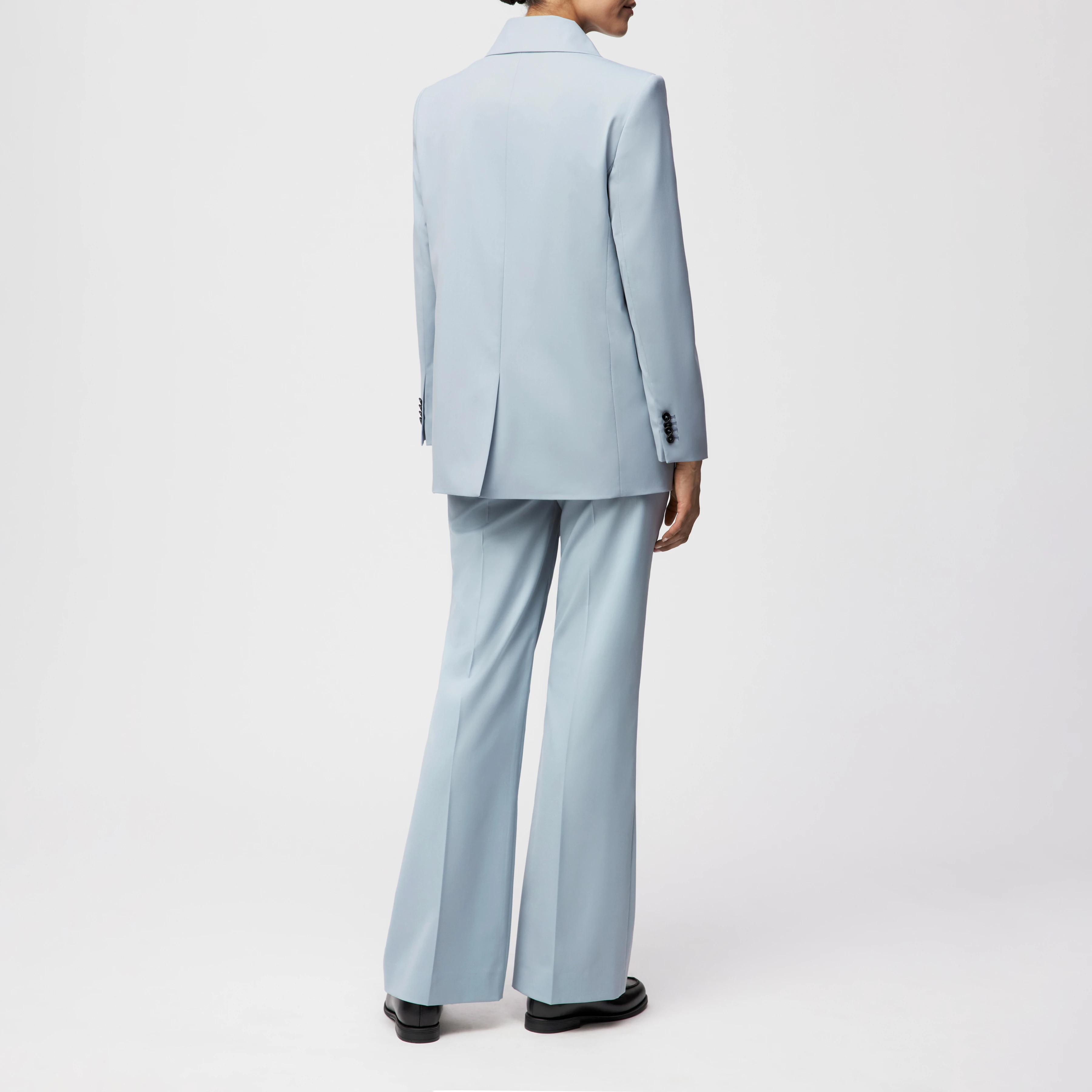 MOSSTON - Blazer mit Schulterbetonung in Twill - Damen - blau - Rückansicht