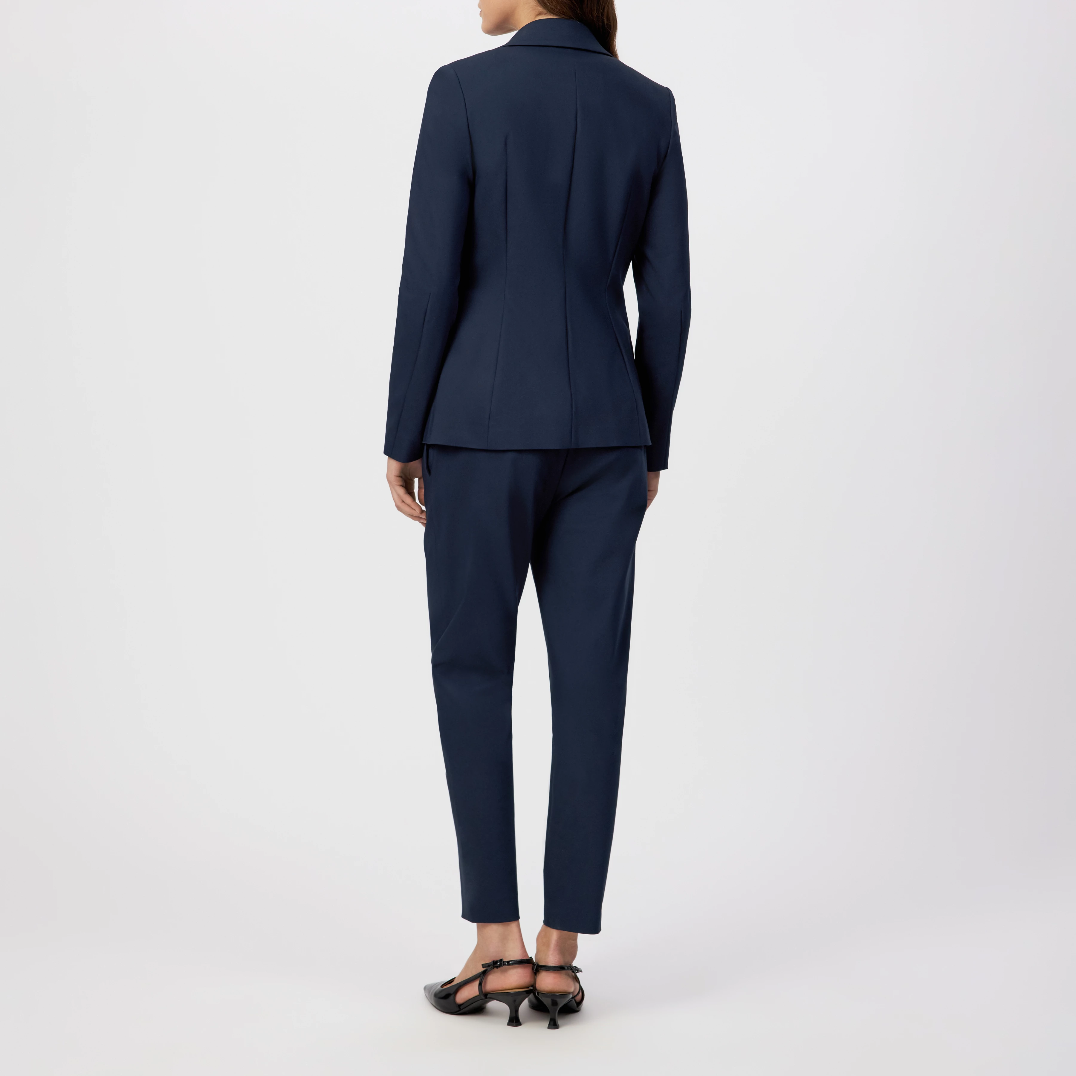 GOLDERS - Klassischer Einknopf Blazer in Technostretch-Satin - Damen - blau - Rückansicht