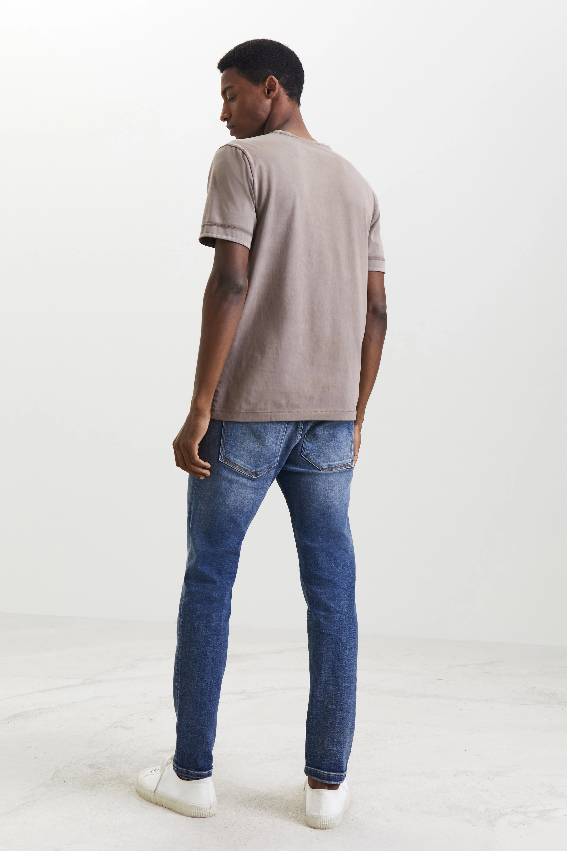 RAPHAEL - T-shirt in puur katoen - heren - bruin - Rückansicht