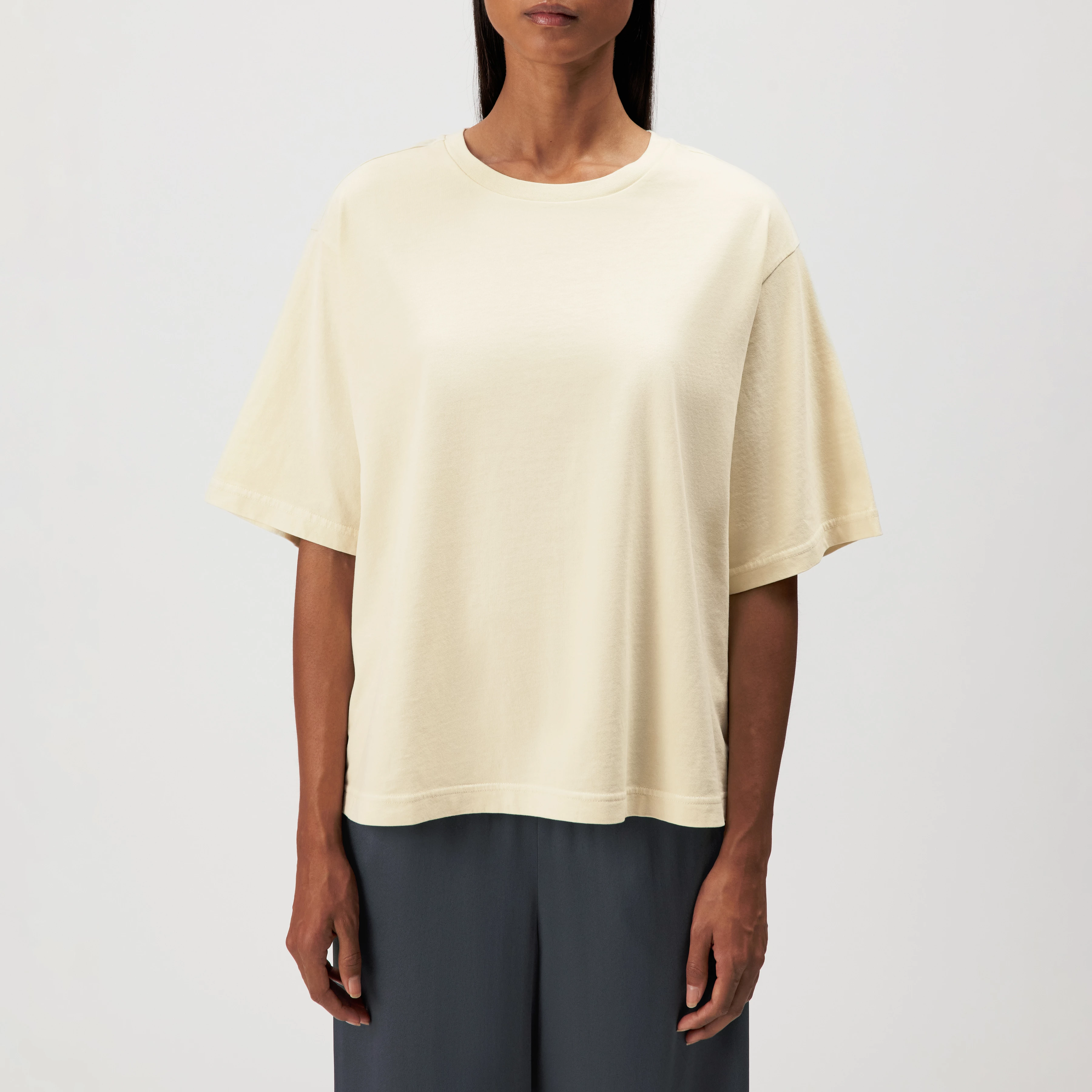 PINARA - T-shirt oversize ample en coton pur - women - jaune - Frontansicht