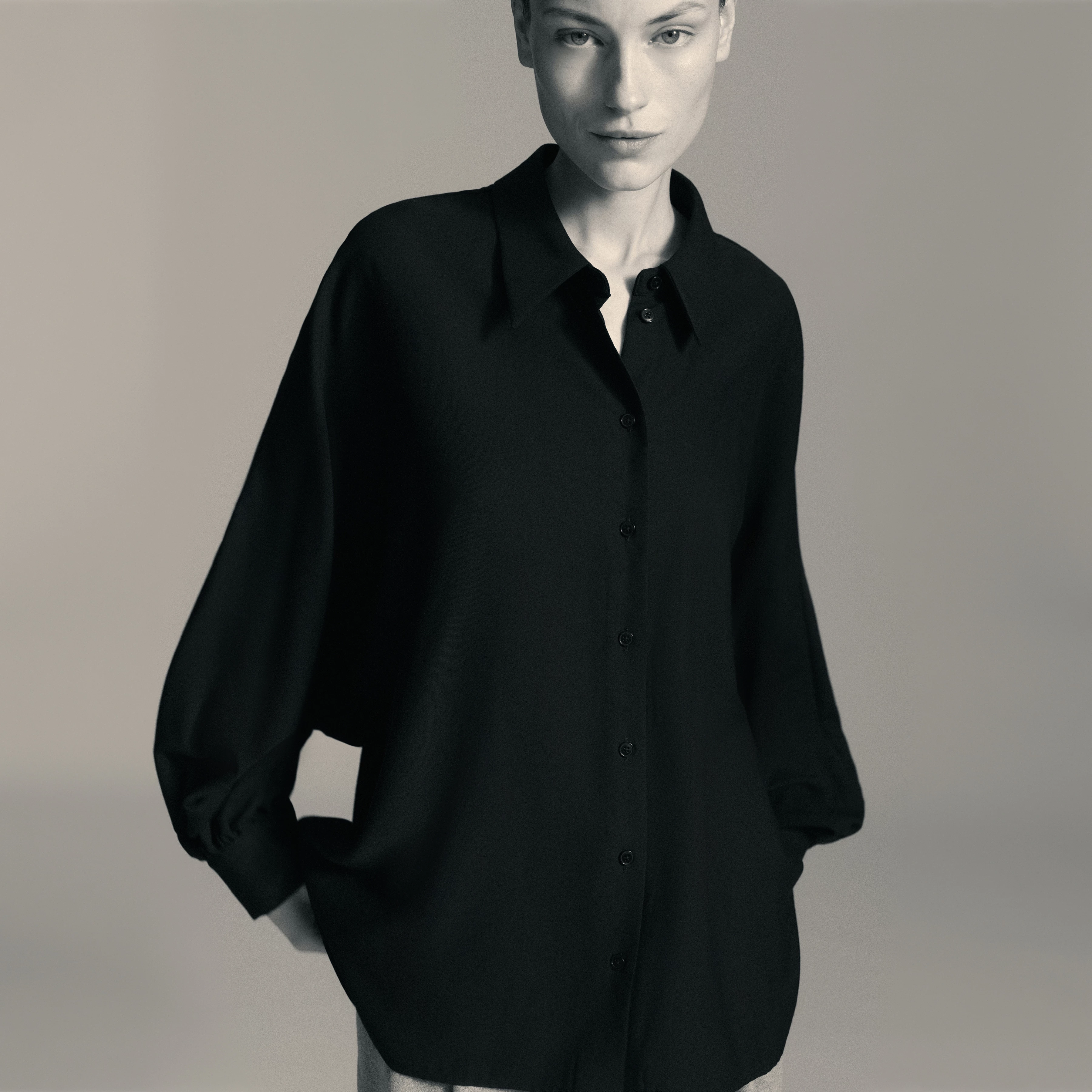 MOYALA - Blouse in viscose blend - women - Natural Aluminium