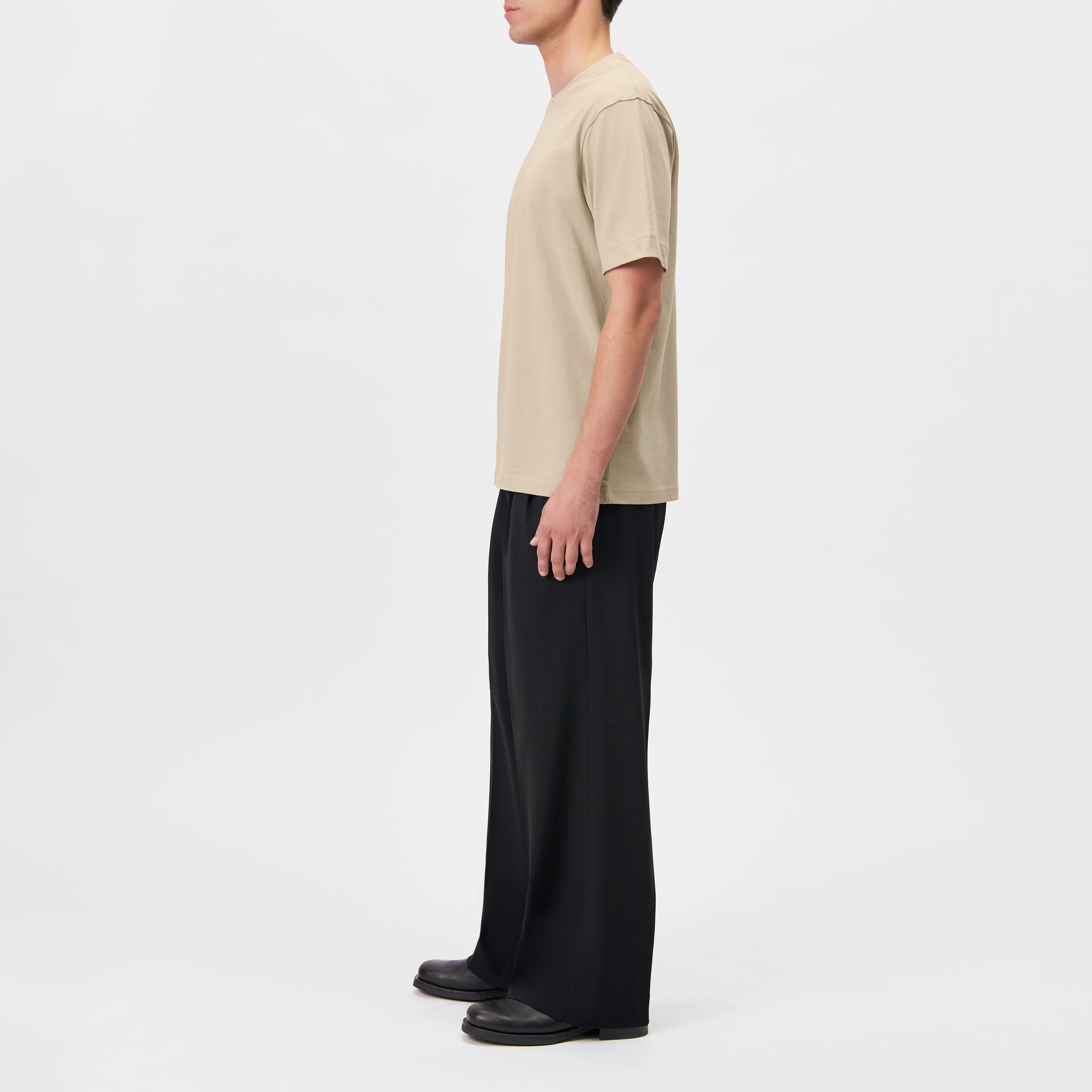 RAPHAEL - T-shirt in pure cotton - men - beige - Seitenansicht