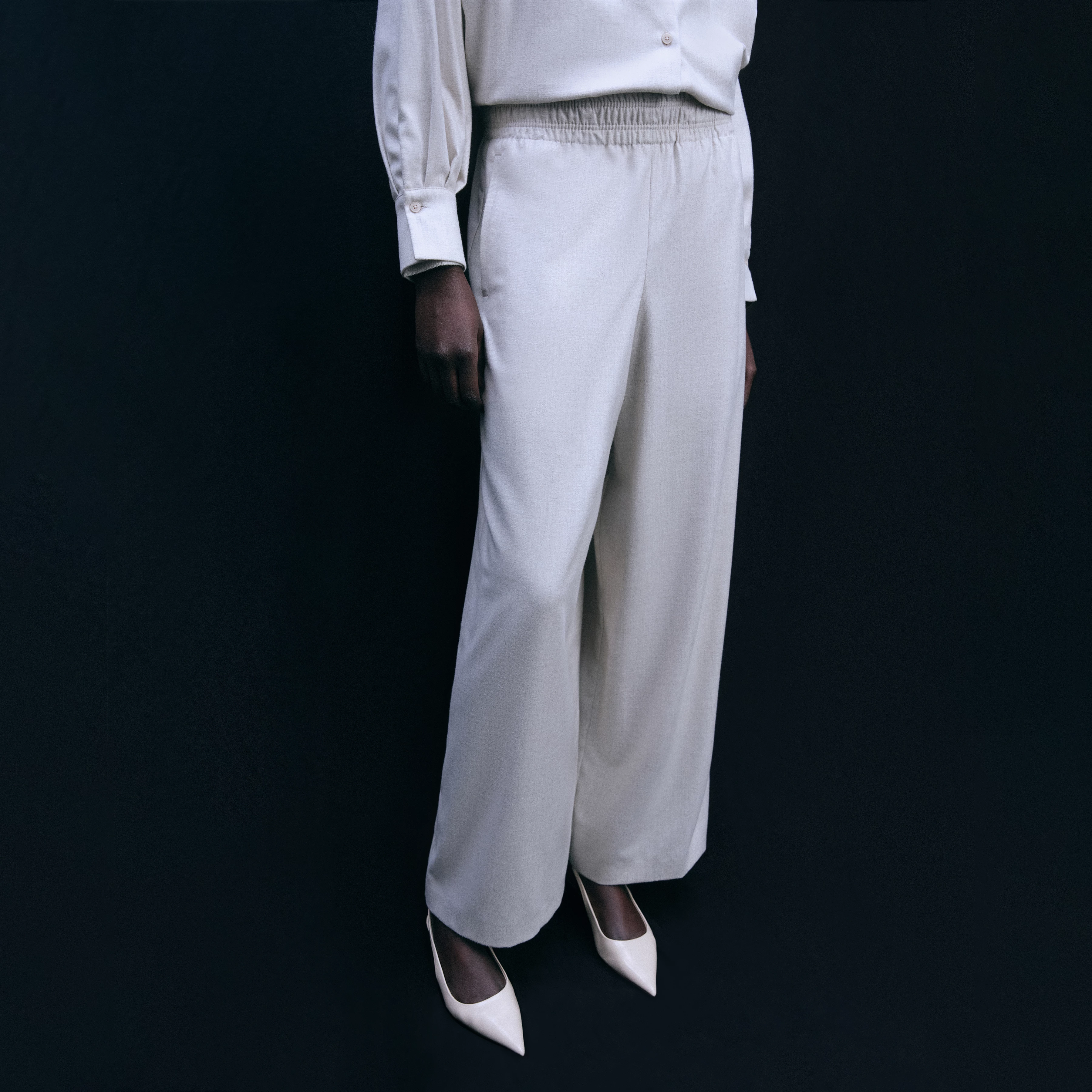 CEILING - Weite Hose in softem Flanell - Damen - beige