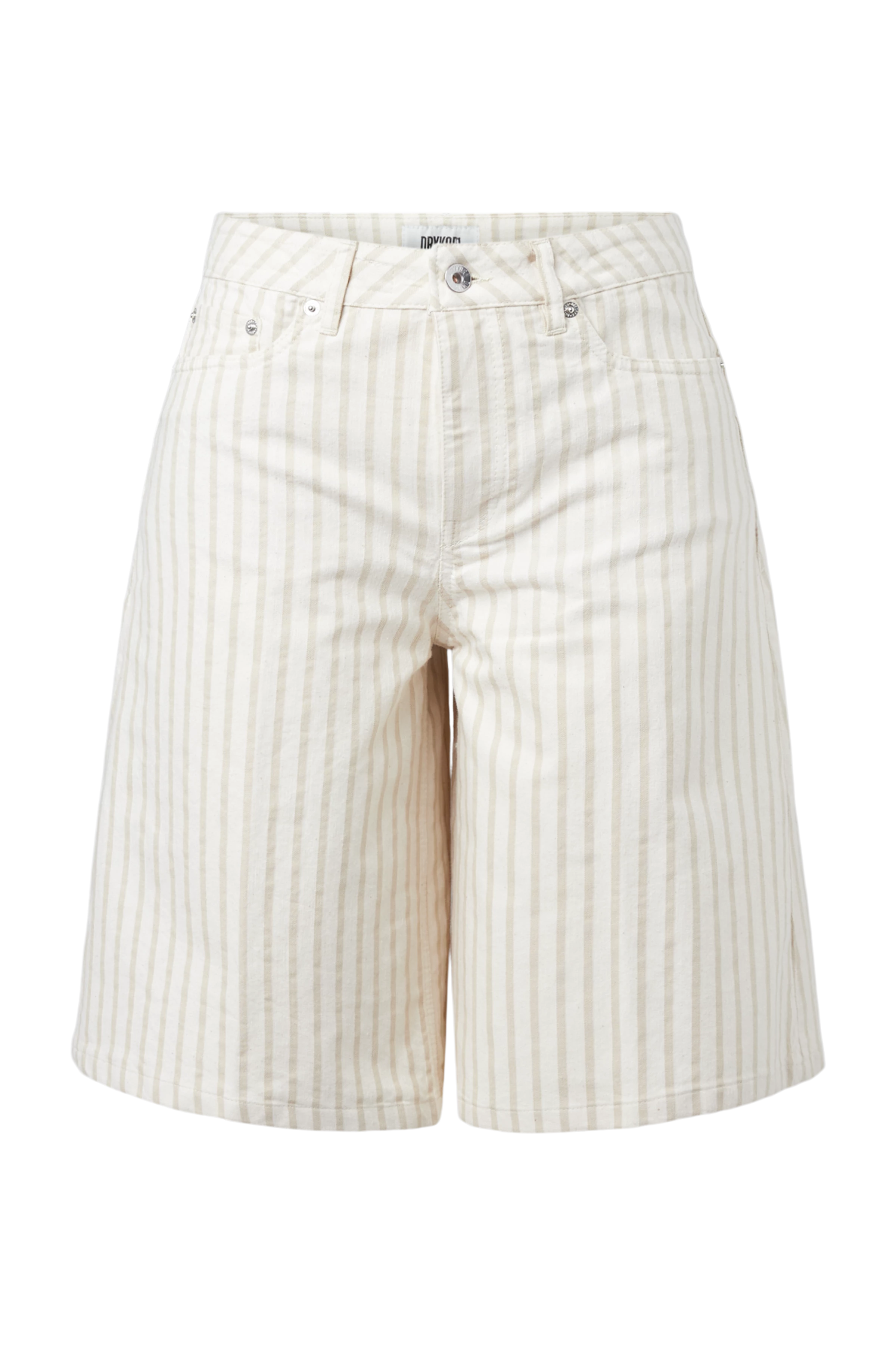 NONE - Short en sergé rayé - women - beige - Freisteller Frontansicht