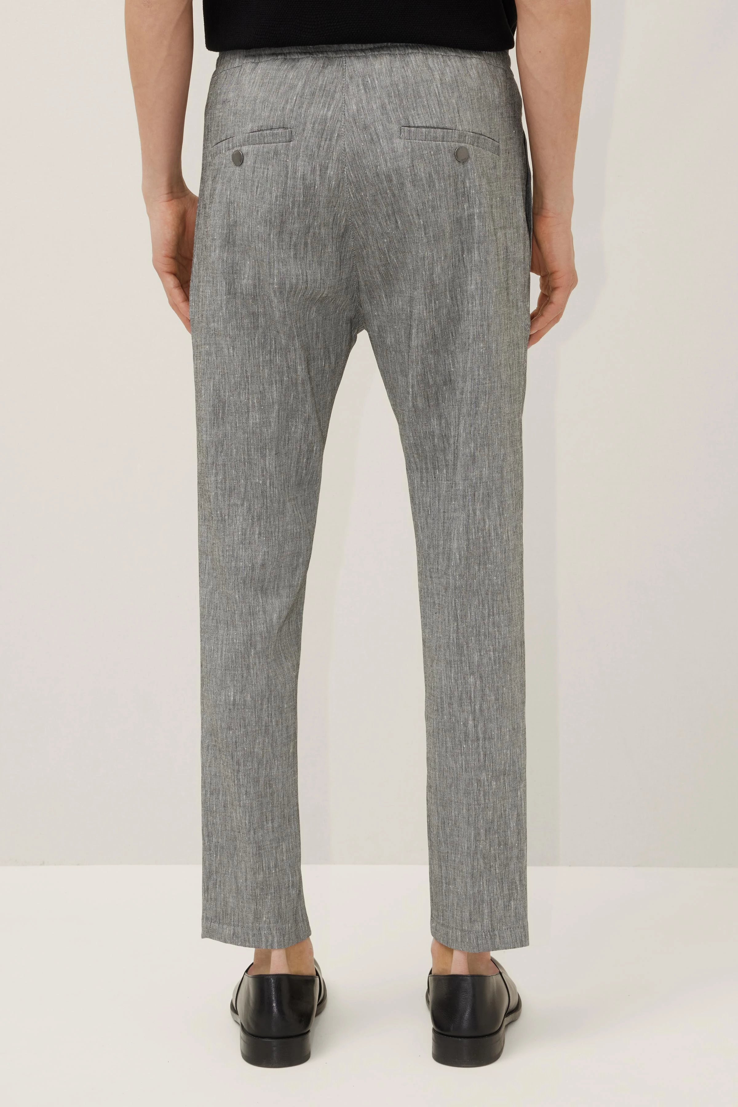 JEGER - jogpant in linen mix - men - grey - Rückansicht