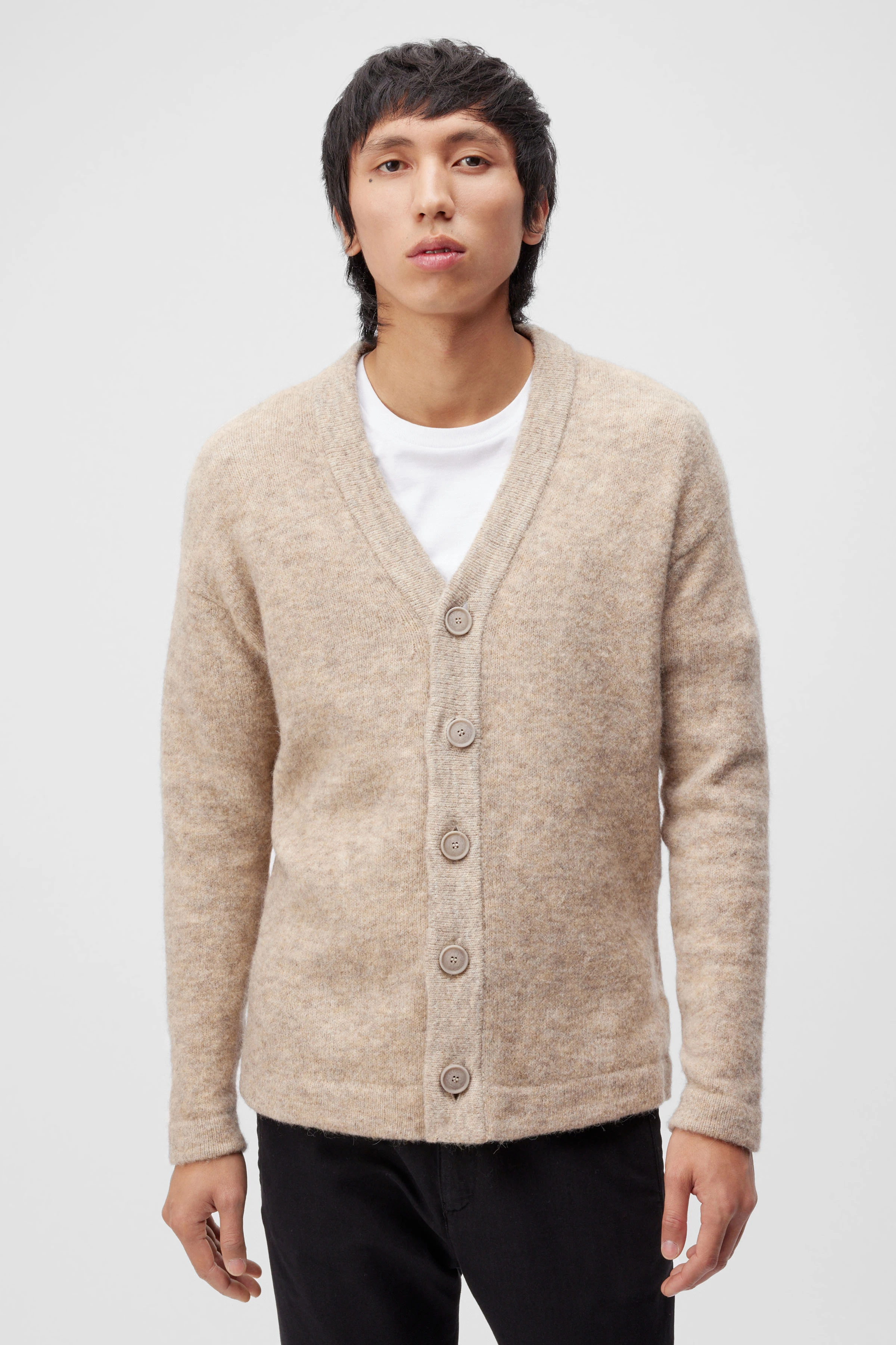 NADIR - Cardigan en bouclette doux - men - marron - Frontansicht