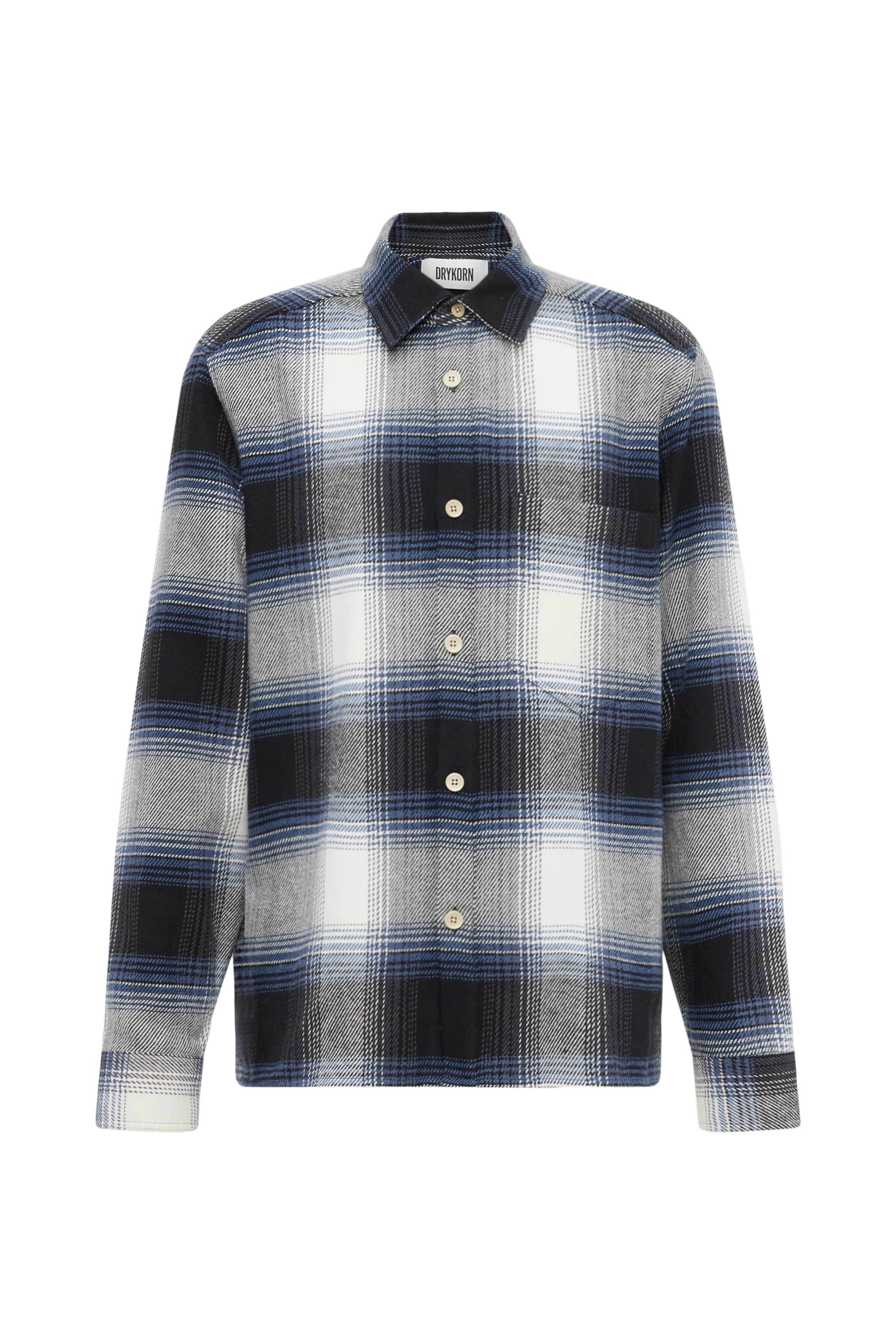 DIEGGO - Overshirt mit Brusttasche in Karo - Herren - blau - Freisteller Frontansicht