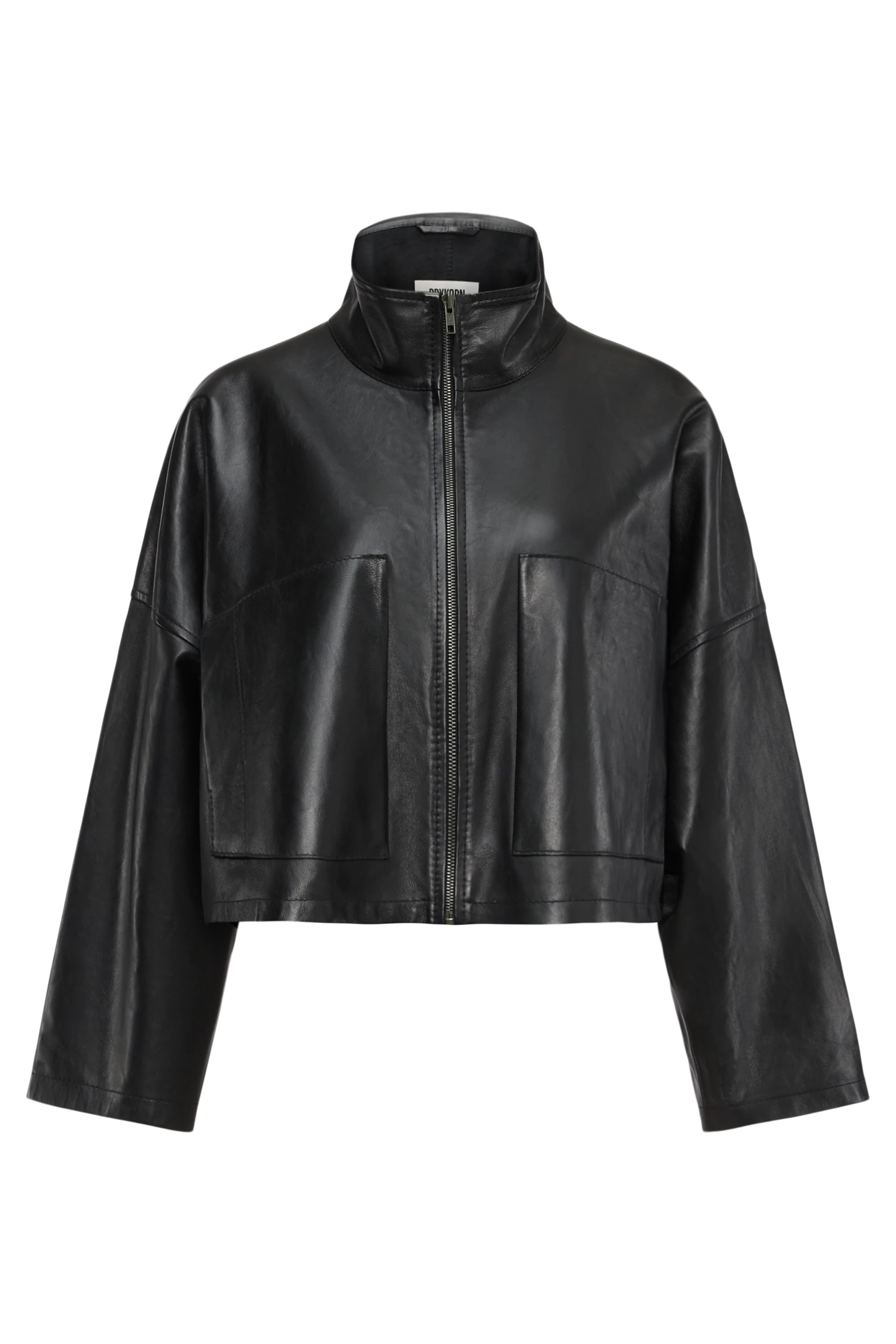 ELSTOW_1 - Oversized Jacke in Nappaleder - Damen - schwarz - Freisteller Frontansicht