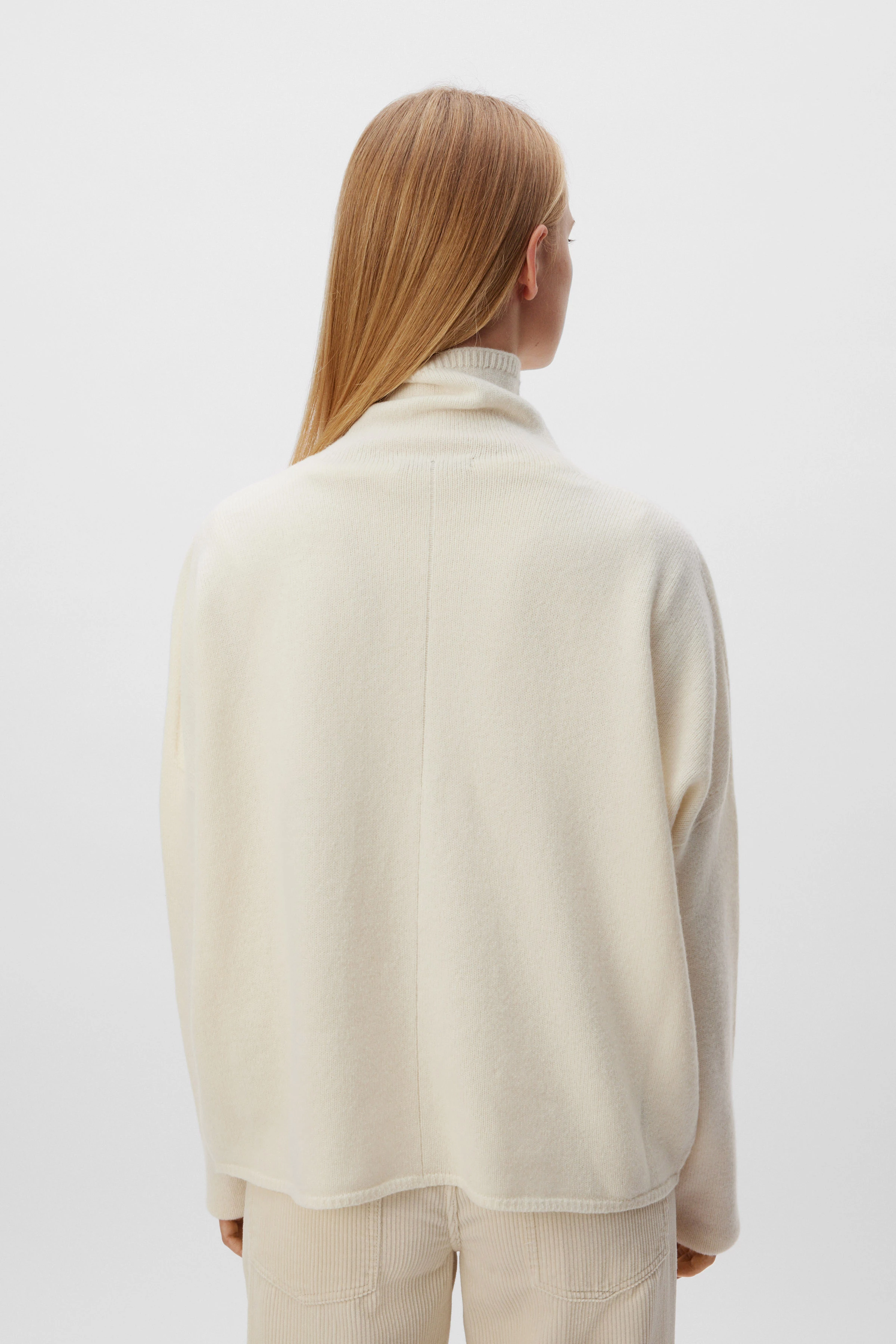 LIORA - coltrui van scheerwol - dames - off white - Rückansicht