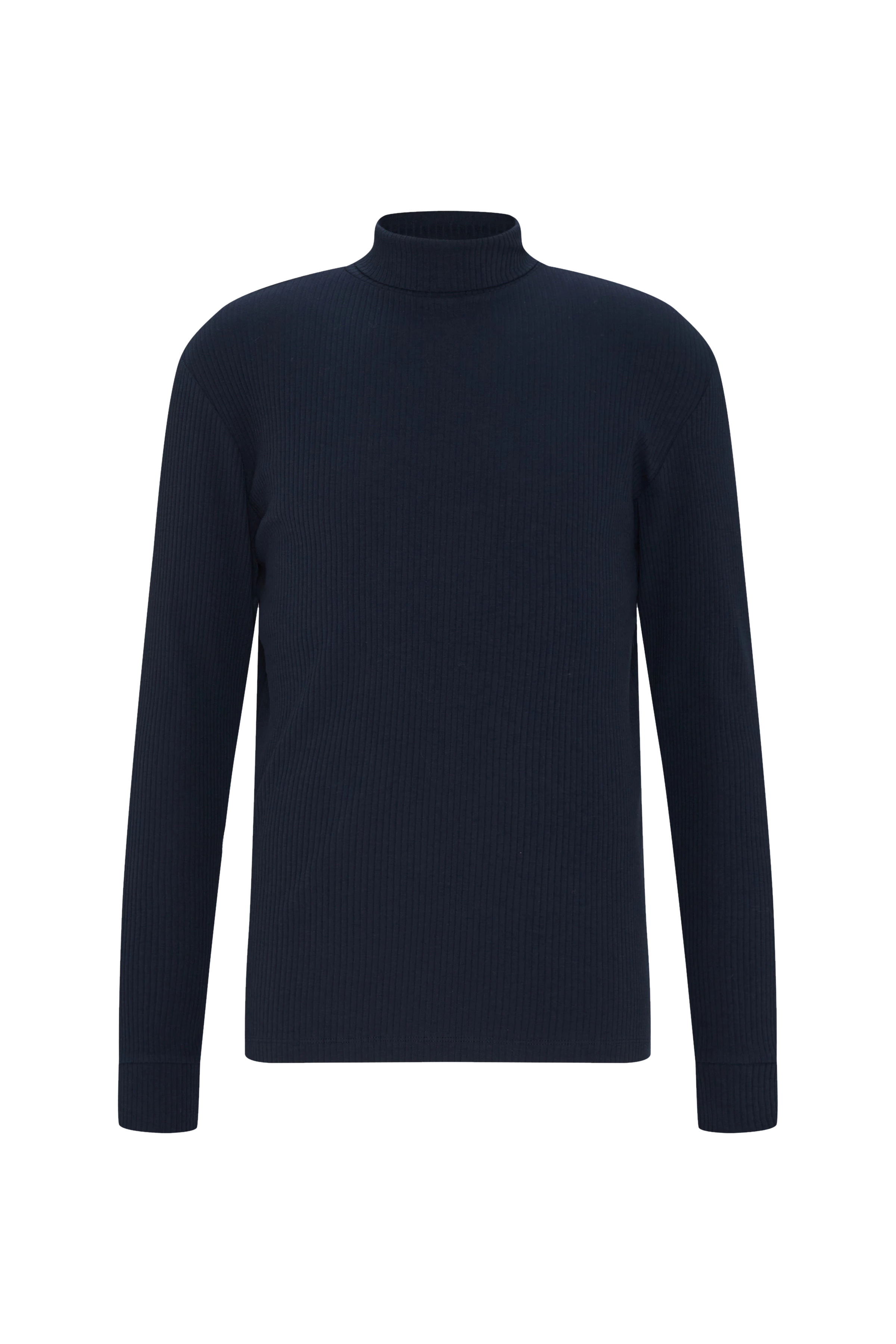 EMANUEL - Turtleneck Shirt in Baumwolle - Herren - blau - Freisteller Frontansicht