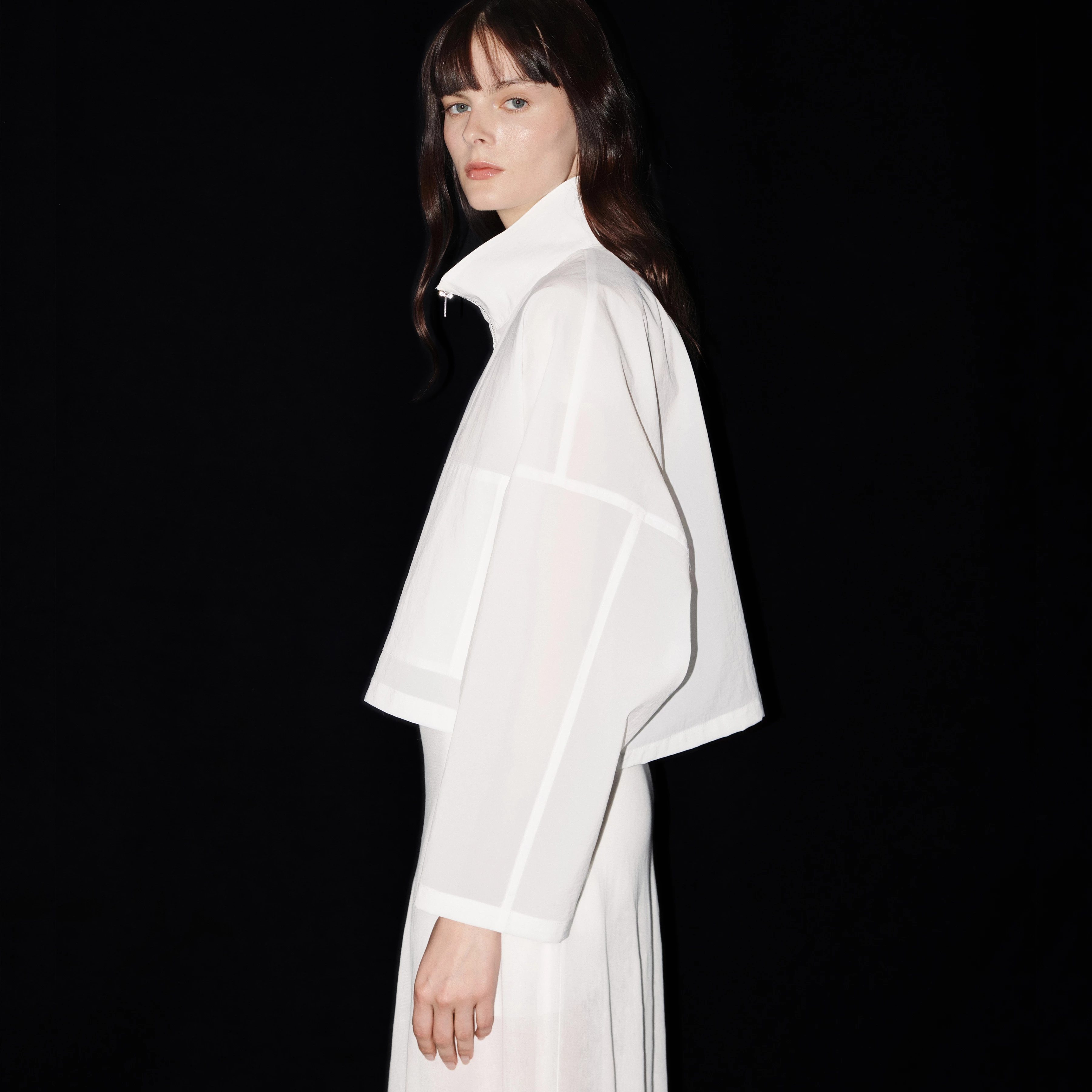 ELSTOW_1 - Oversized jacket made of techno fabric - women - off white