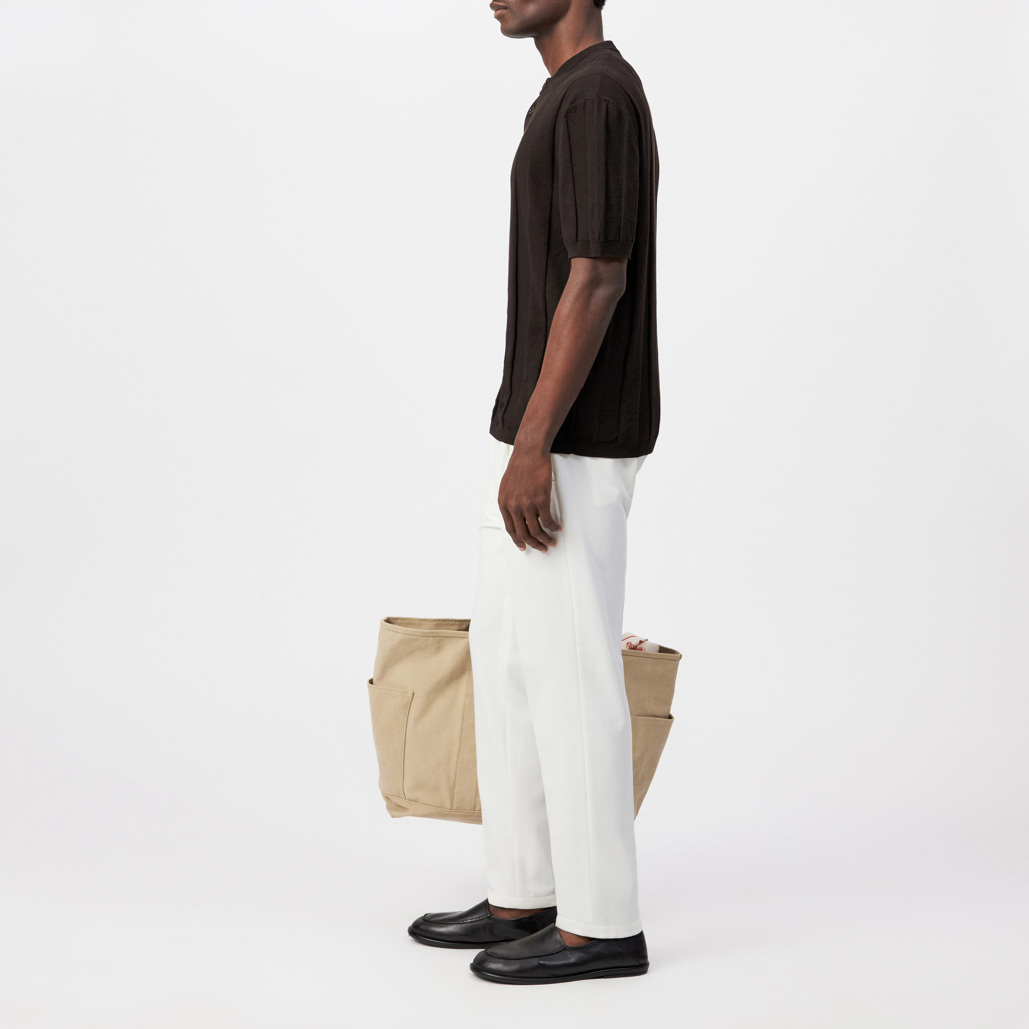 FREEKO - Regular Fit Linen-Cotton Polo Shirt - men - brown - Seitenansicht