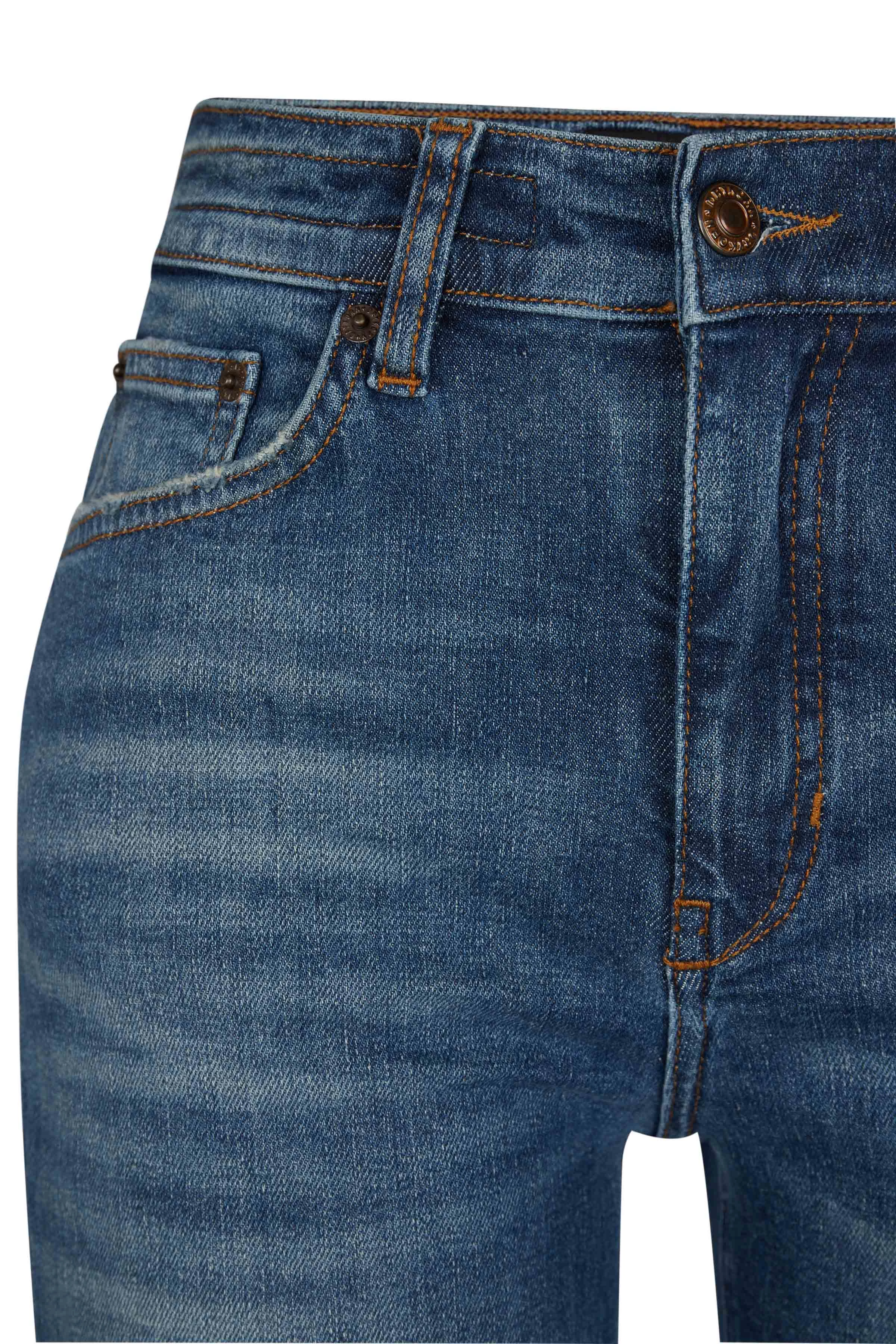 FAR - mid blue Skinny mit ausgestelltem Bein - Damen - blau - Freisteller Detailansicht