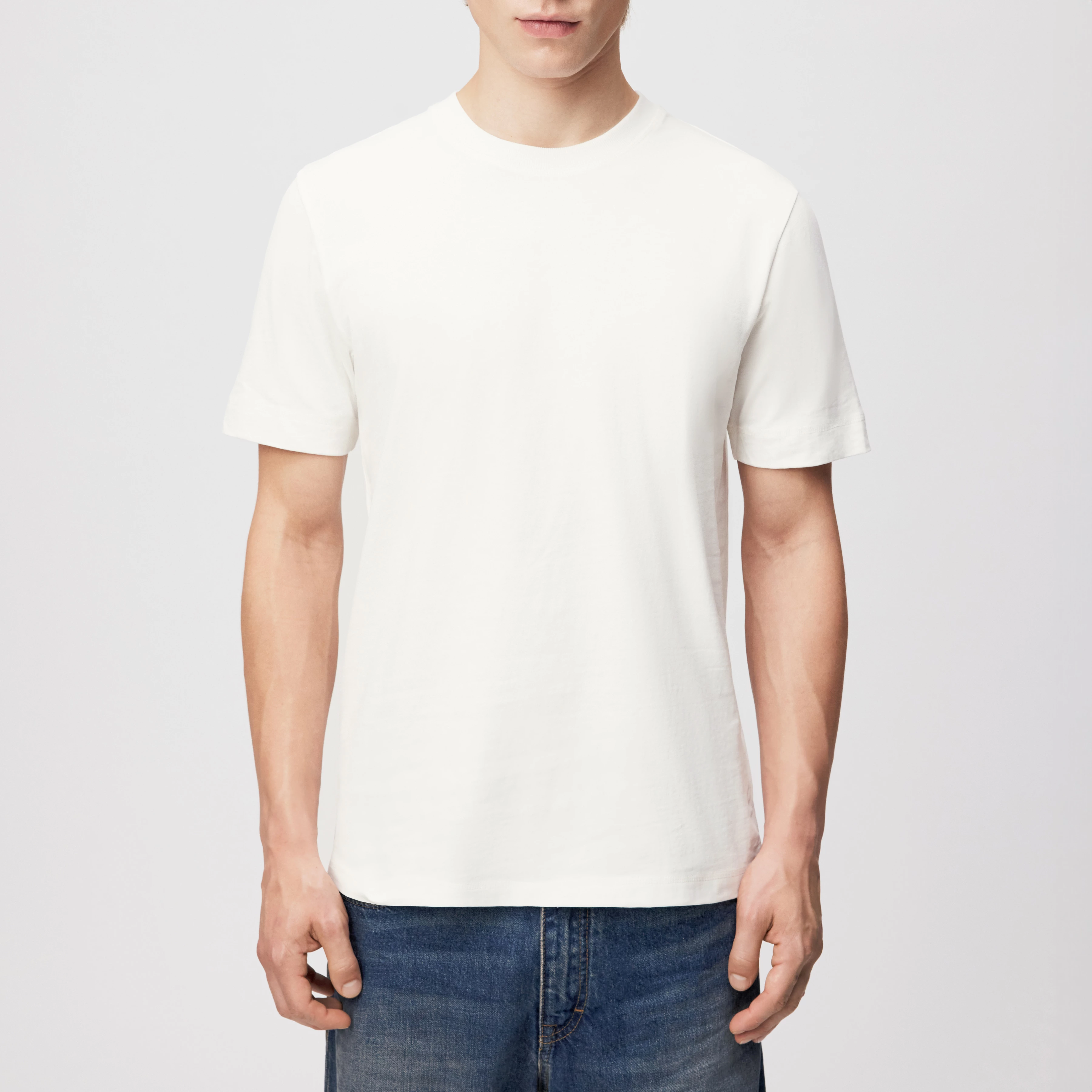 RAPHAEL - T-Shirt in gewaschener Optik - Herren - off white - Frontansicht