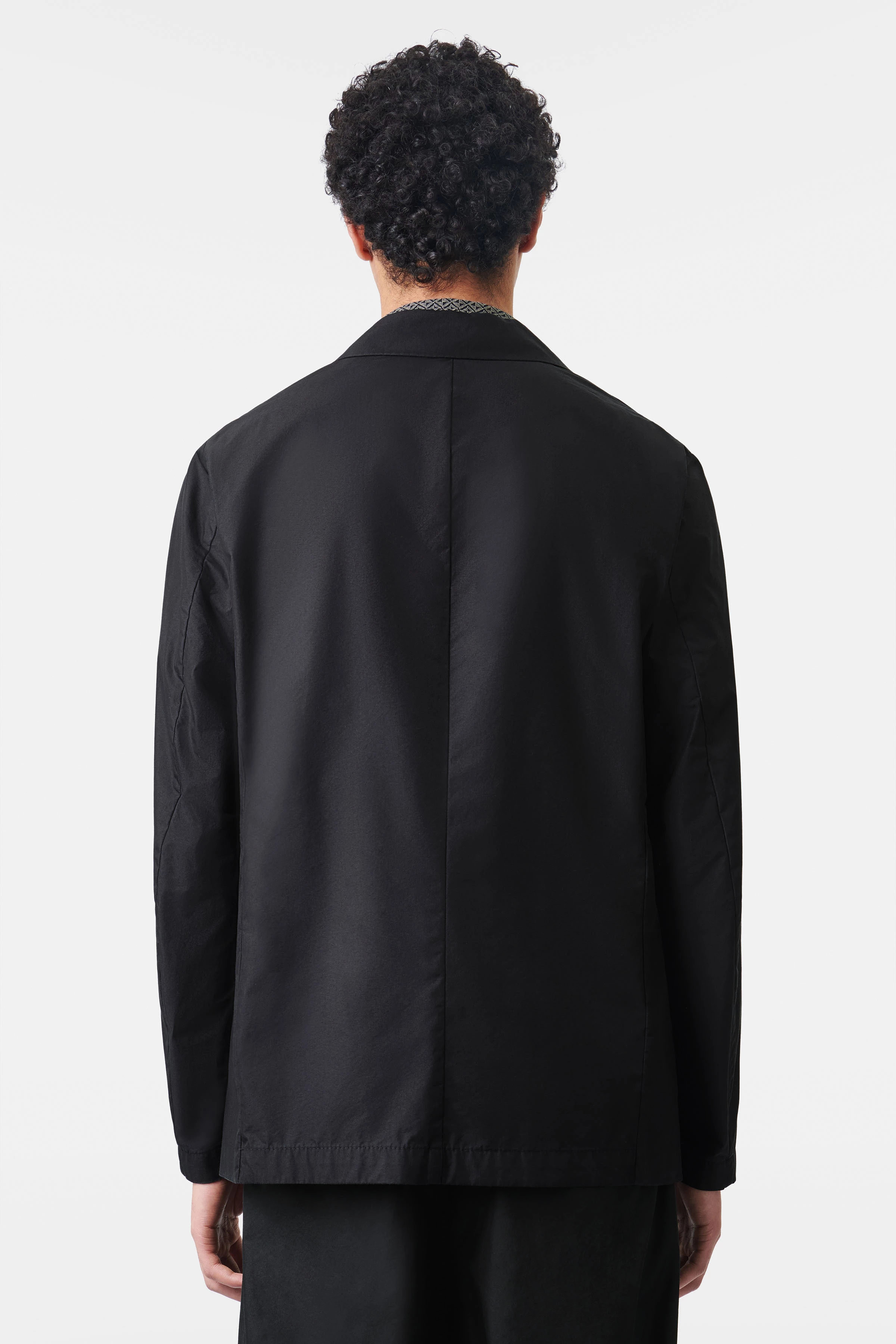 NOLEN - one-button jacket with notch lapels in a technical cotton blend - men - Natural Aluminium - Rückansicht