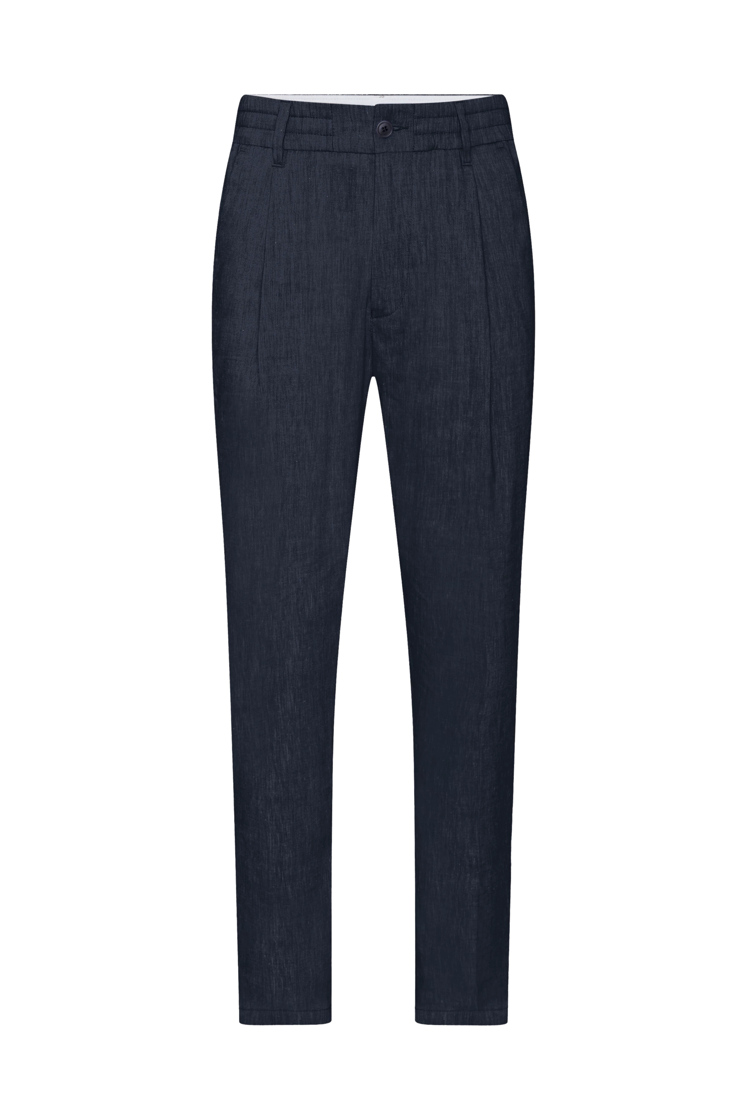 CHASY - Casual pleated trousers in linen mix - men - blue - Freisteller Frontansicht