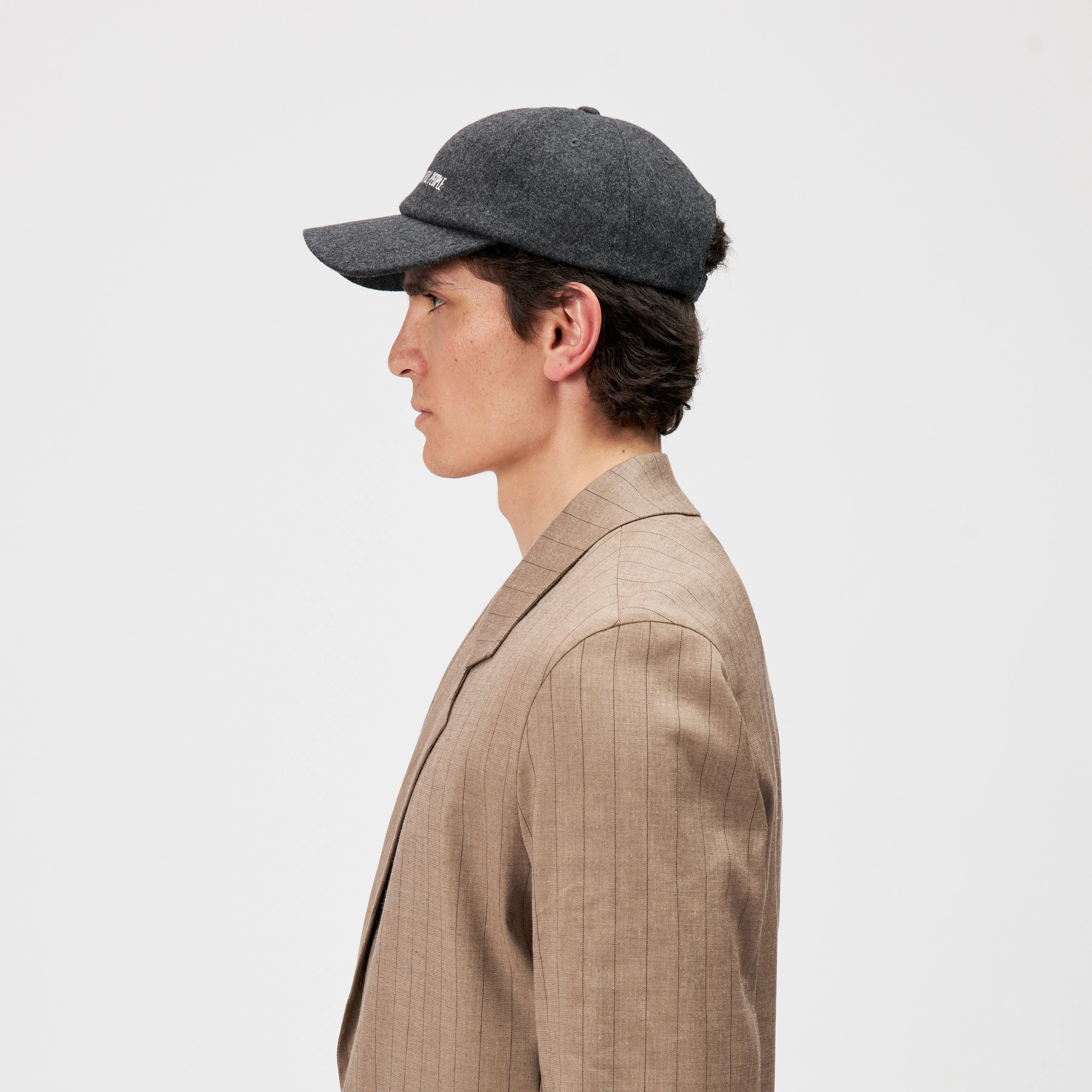 JESPER - Cap in Woll-Mix - Unisex - grau - Seitenansicht