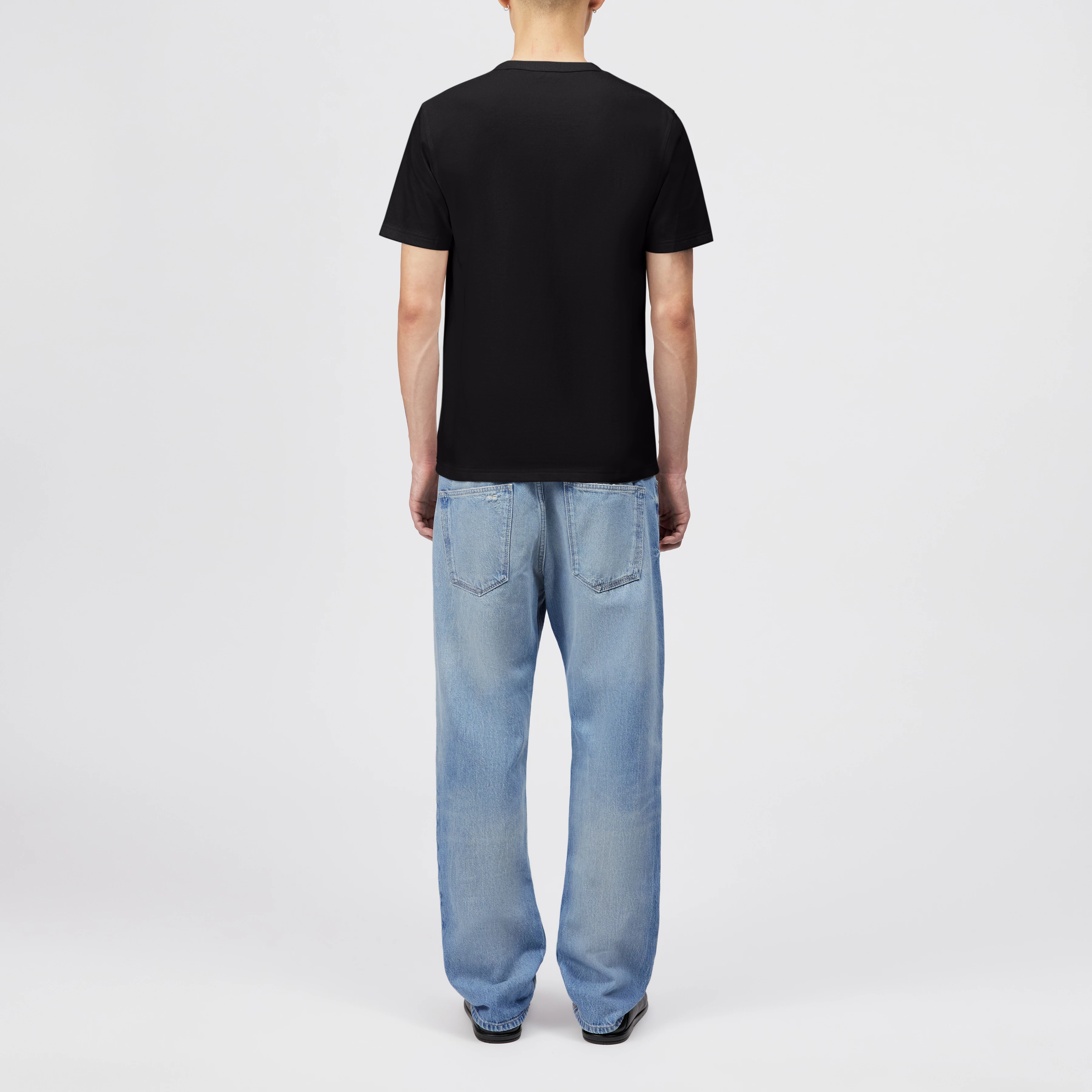 JULIENO - Slim Fit T-shirt in lightweight cotton jersey - men - black - Rückansicht