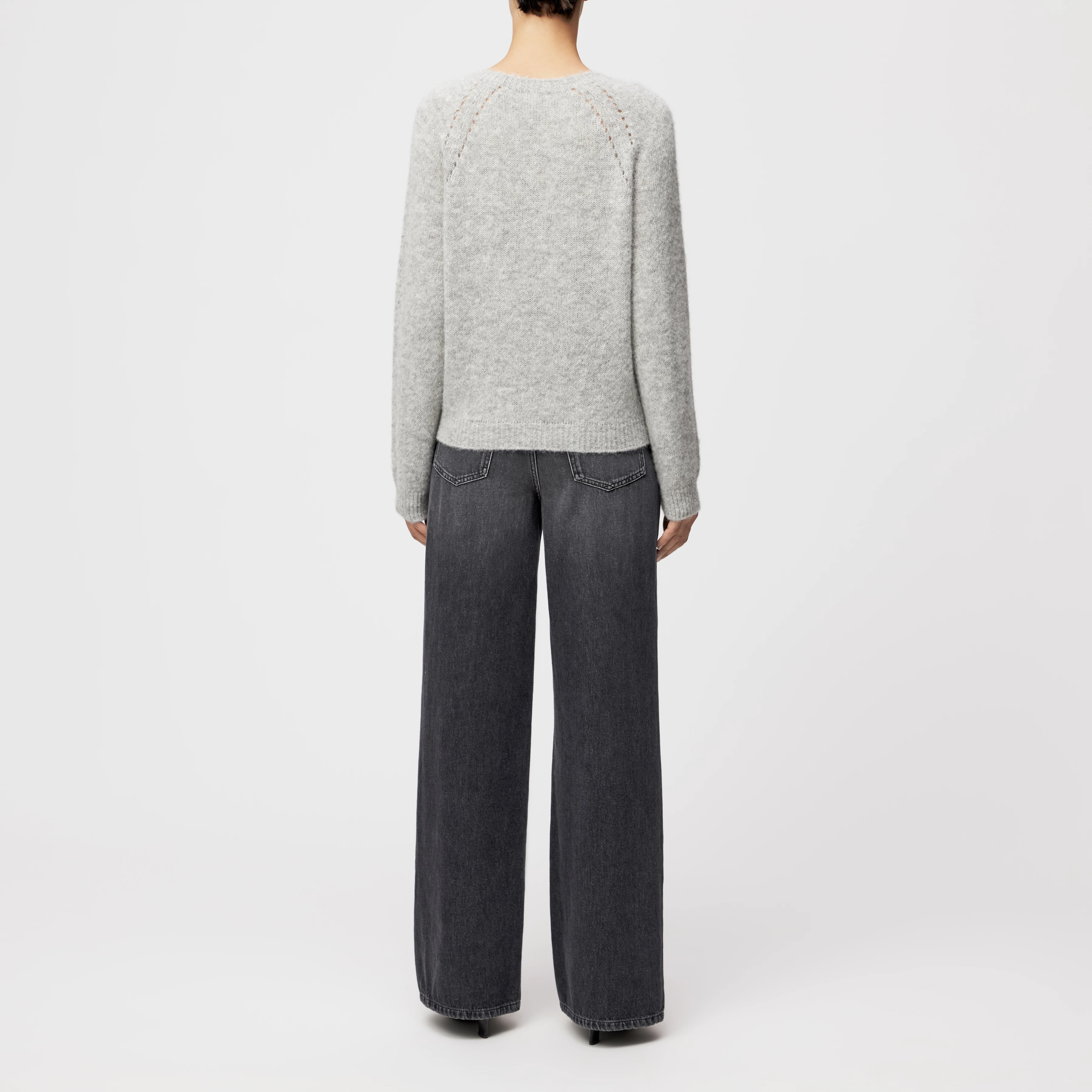 PEMIRI_2 - Pullover in luxuriösem Alpaka-Mix - Damen - grau - Rückansicht