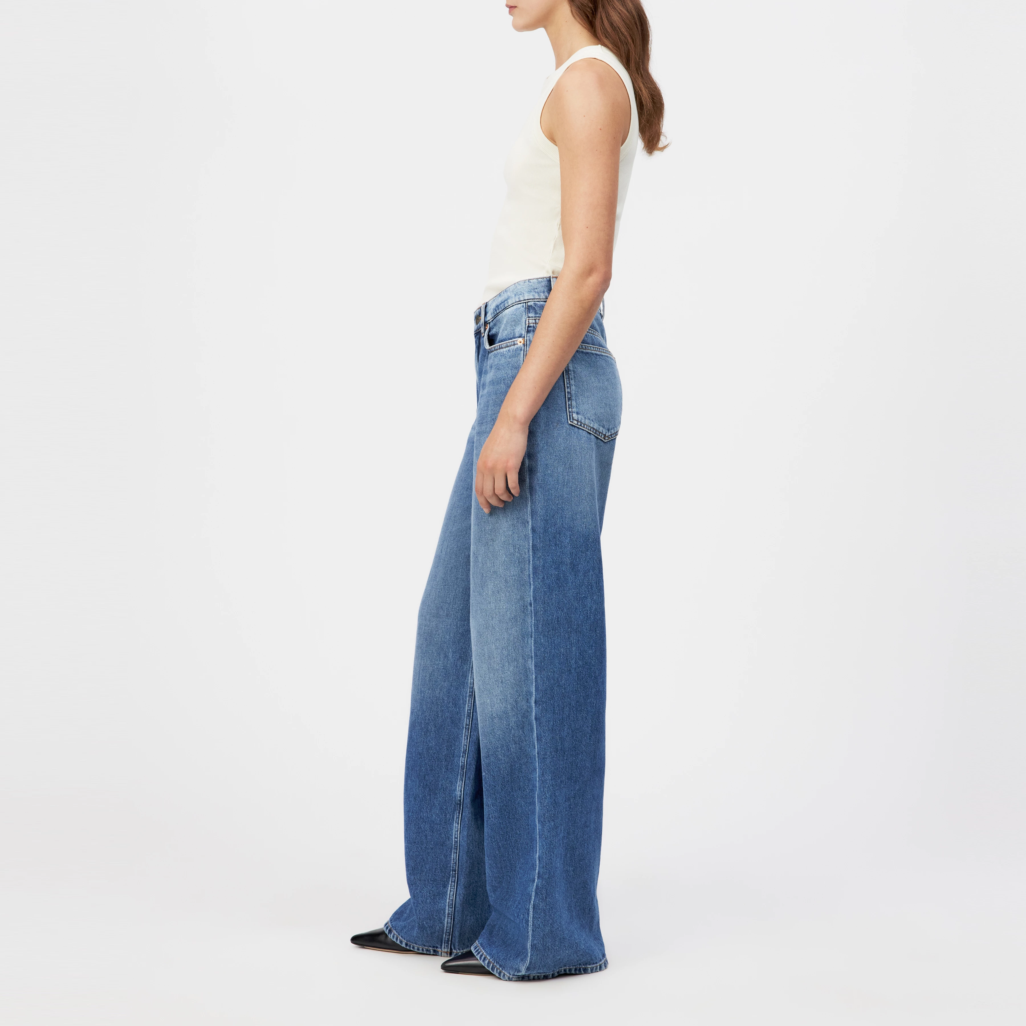 FLUNG - Mid-Waist Jeans - Damen - blau - Seitenansicht