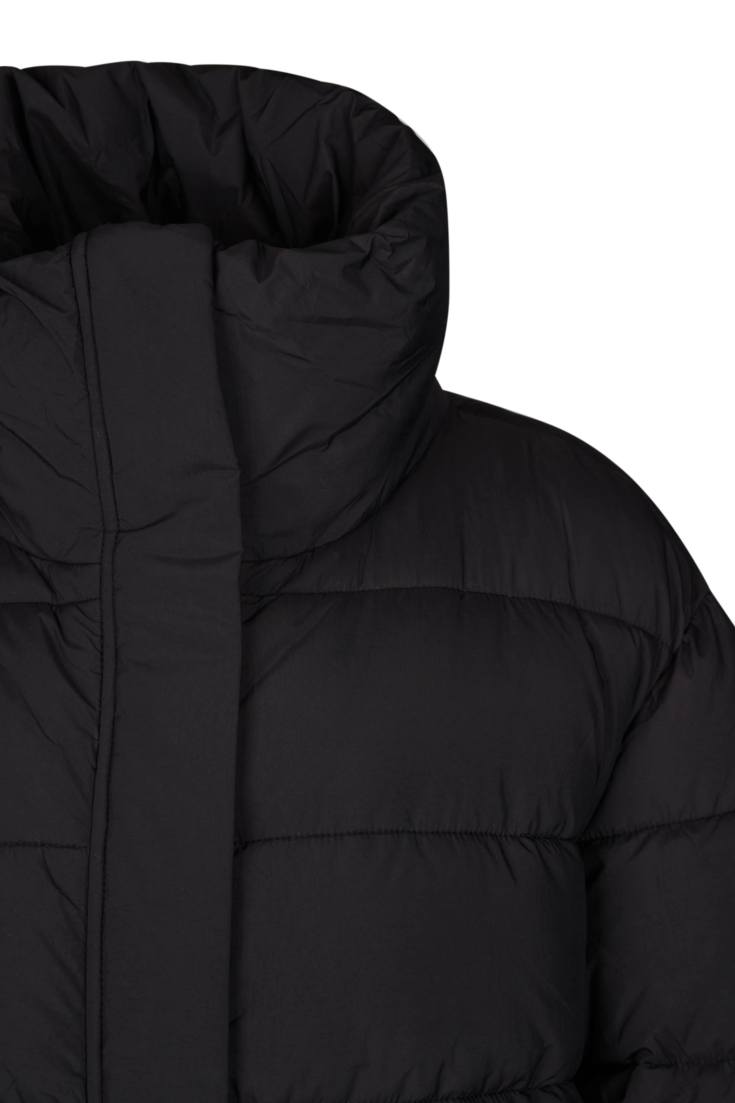 HOURRY - matter Puffercoat - Damen - schwarz - Freisteller Detailansicht