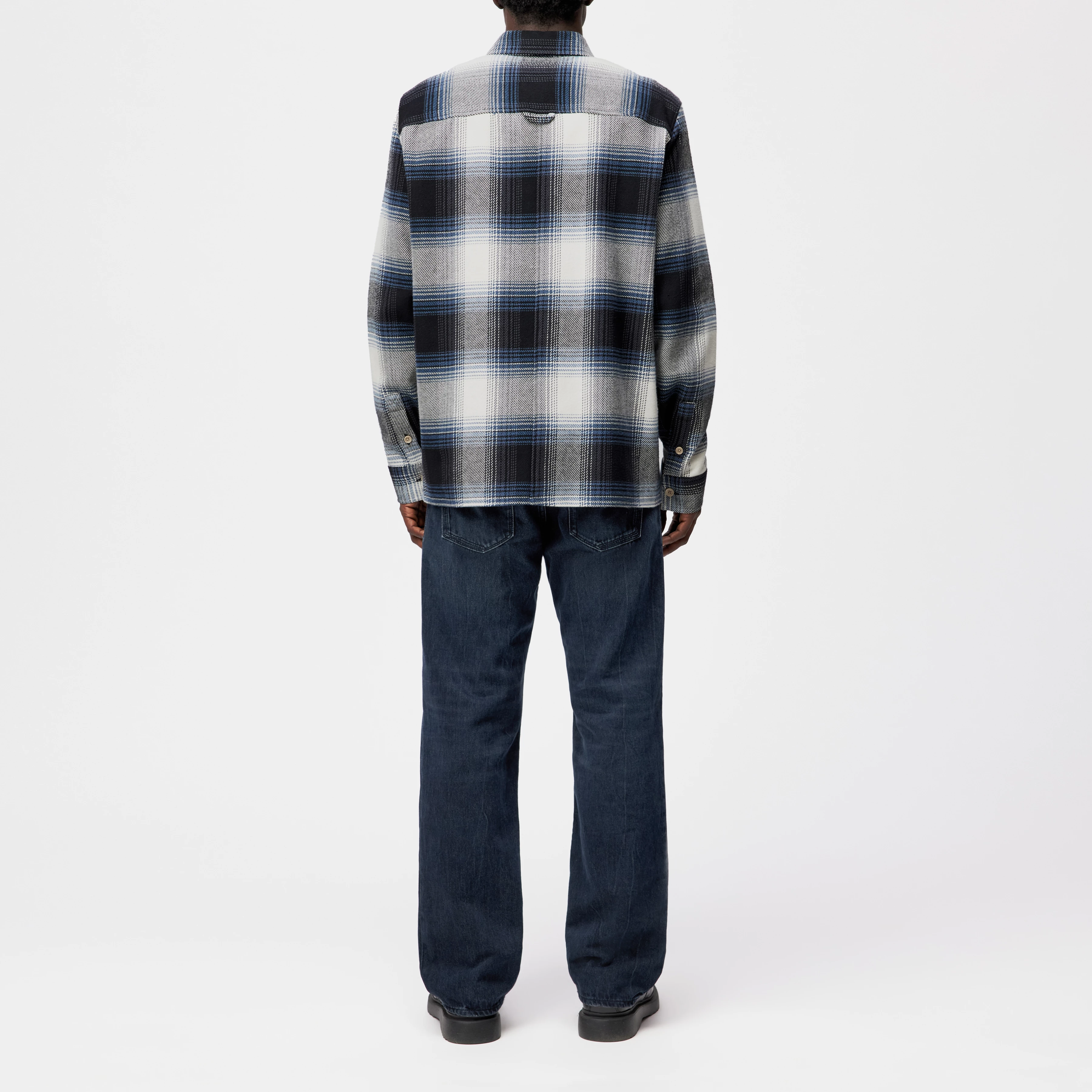 DIEGGO - Overshirt mit Brusttasche in Karo - Herren - blau - Rückansicht