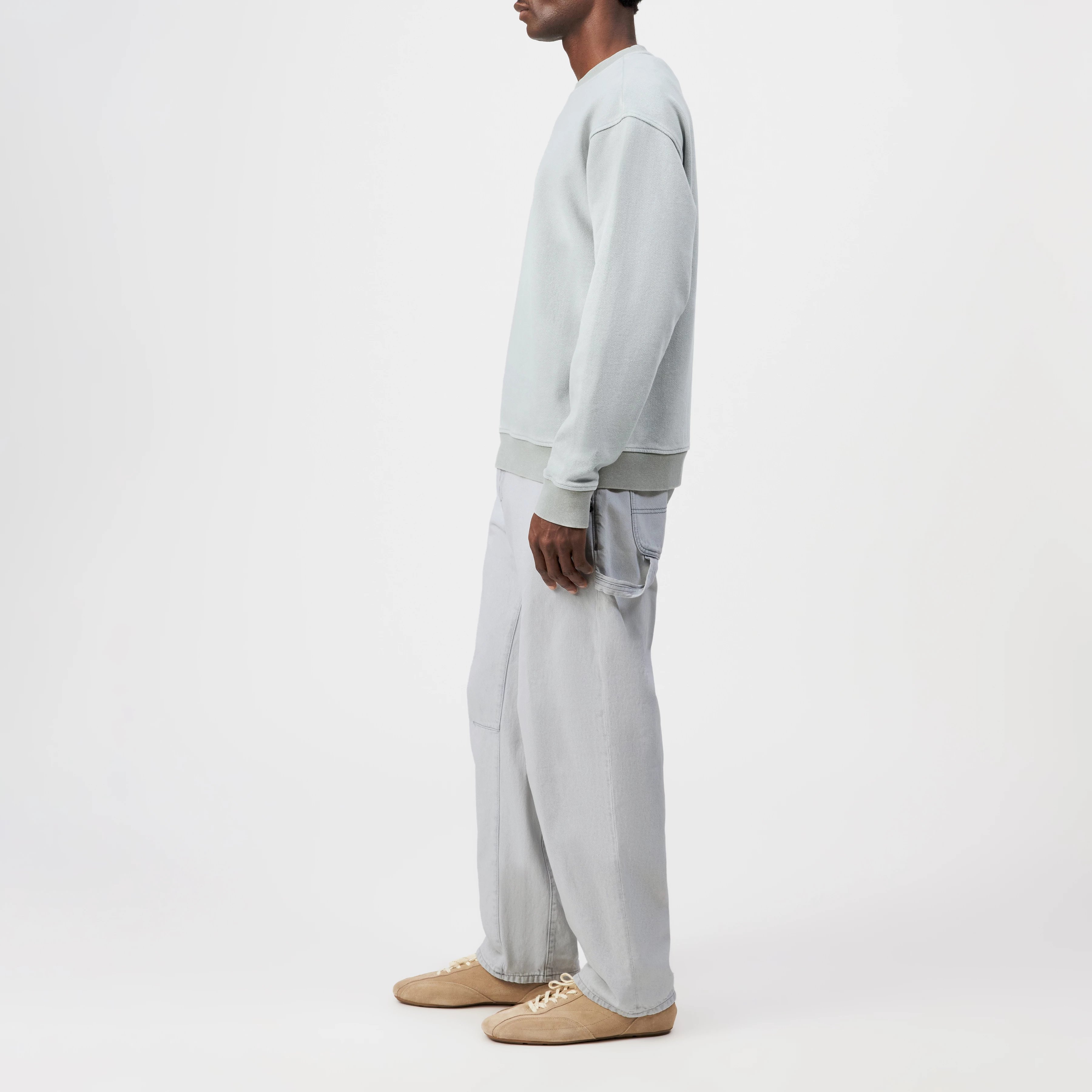 KARIO - Casual sweatshirt in pure cotton - men - green - Seitenansicht