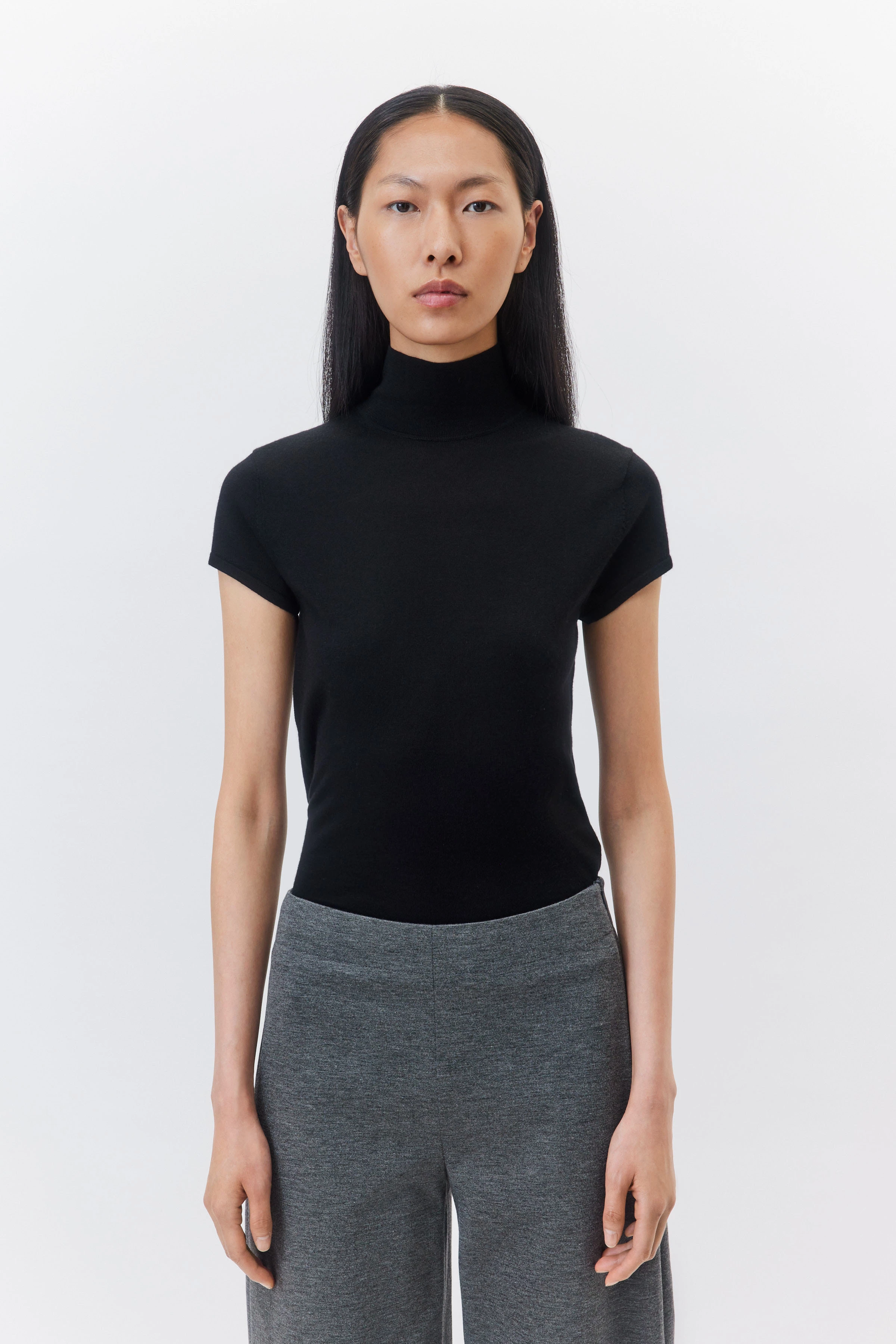 IRIMA - t-shirt in silk-cashmere mix - women - black - Frontansicht