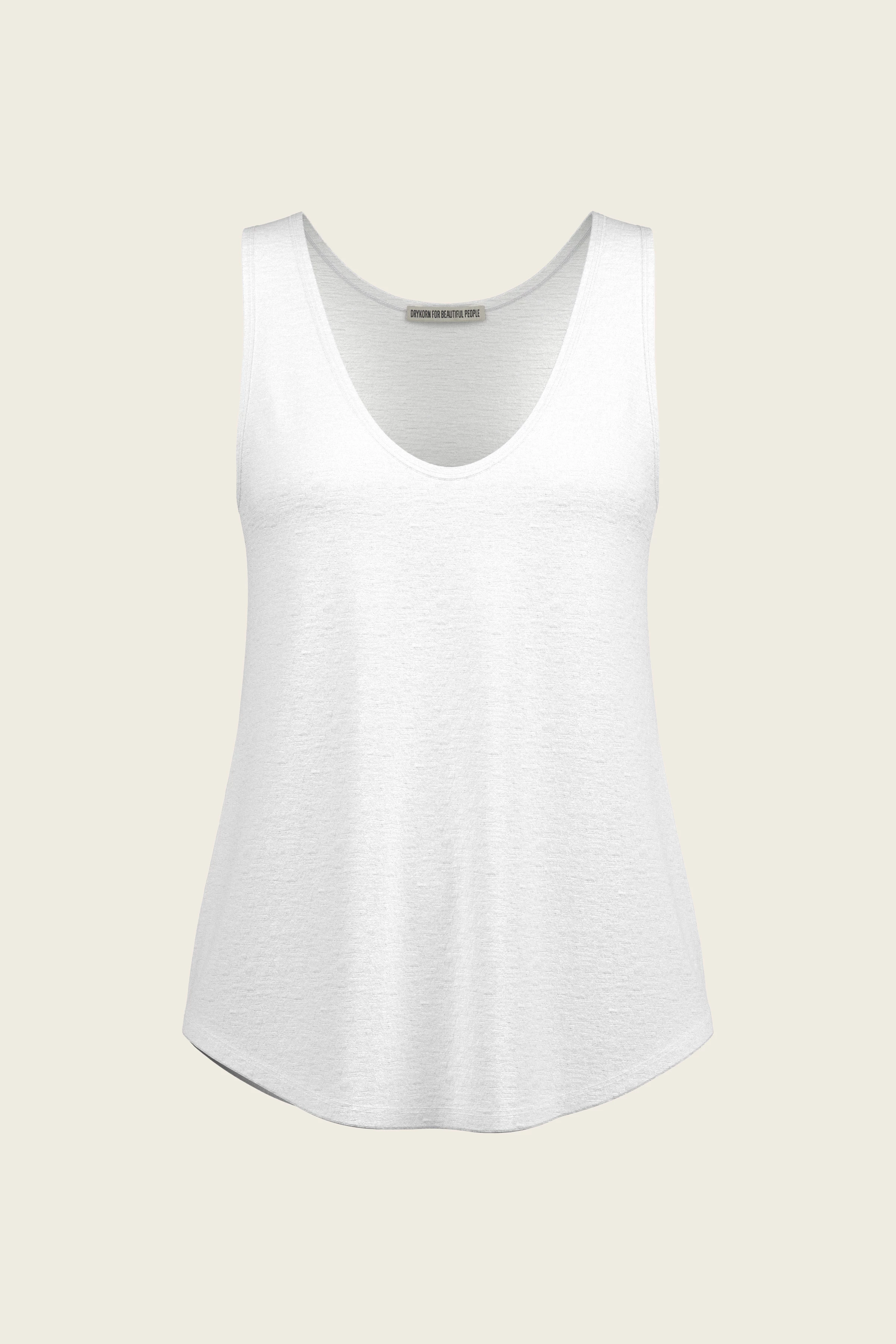 SAIMI - Jerseytop aus Baumwolle - Damen - weiß - Freisteller Frontansicht