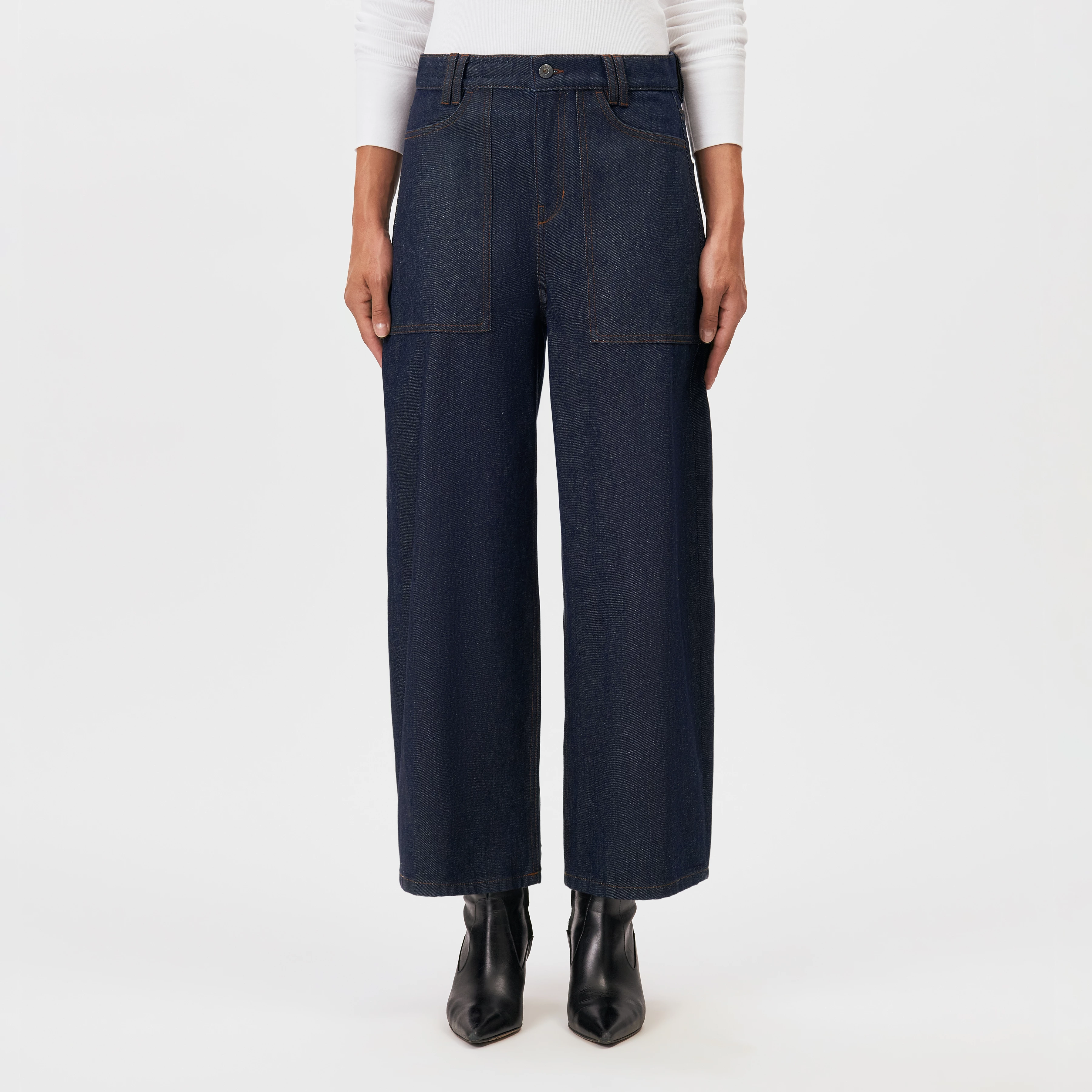 DERIVE - Mid-rise jeans in mid-blue denim - women - blue - Frontansicht