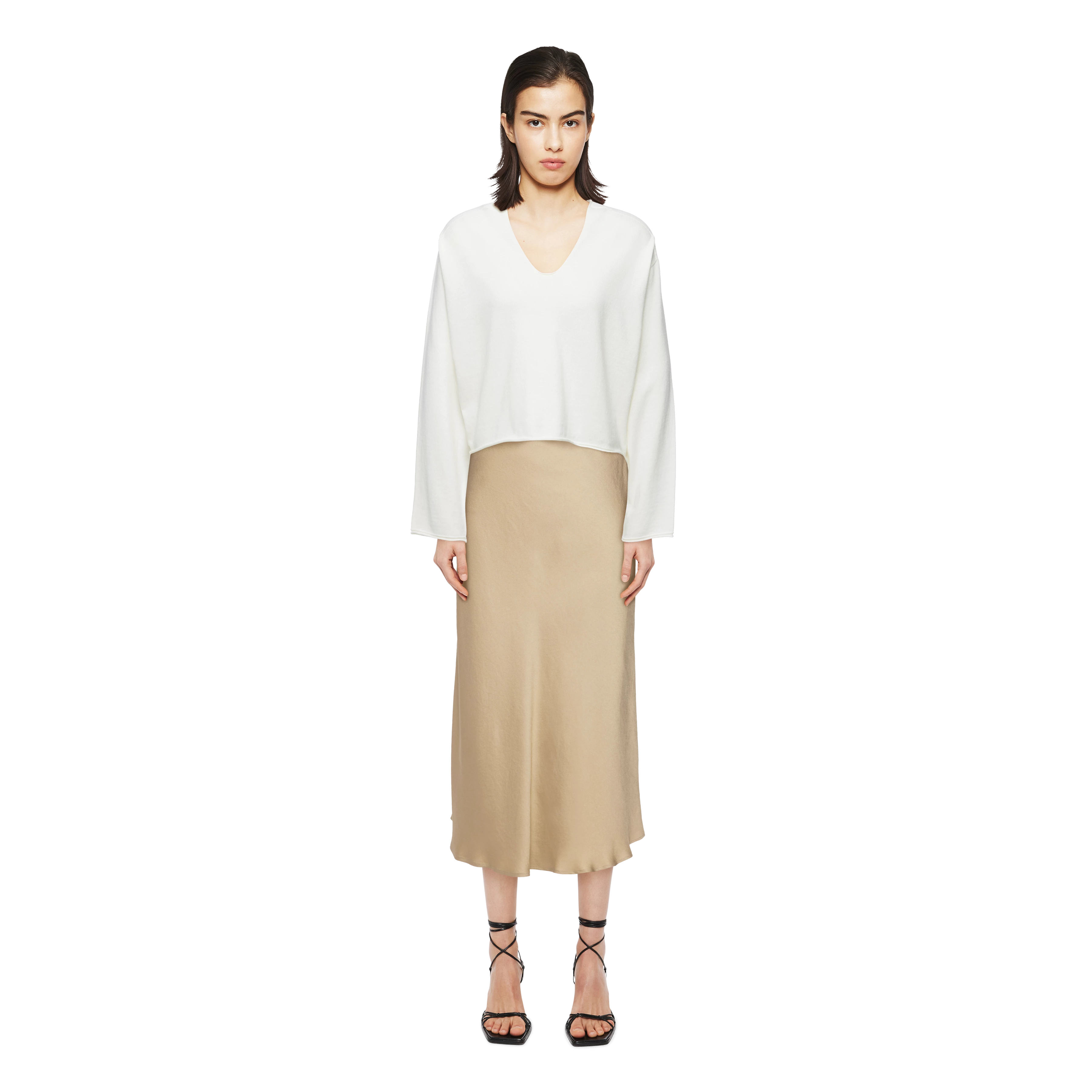 SOMAIJA - Oversized jumper in cotton-cashmere - women - off white - Ganzkörper-Frontansicht