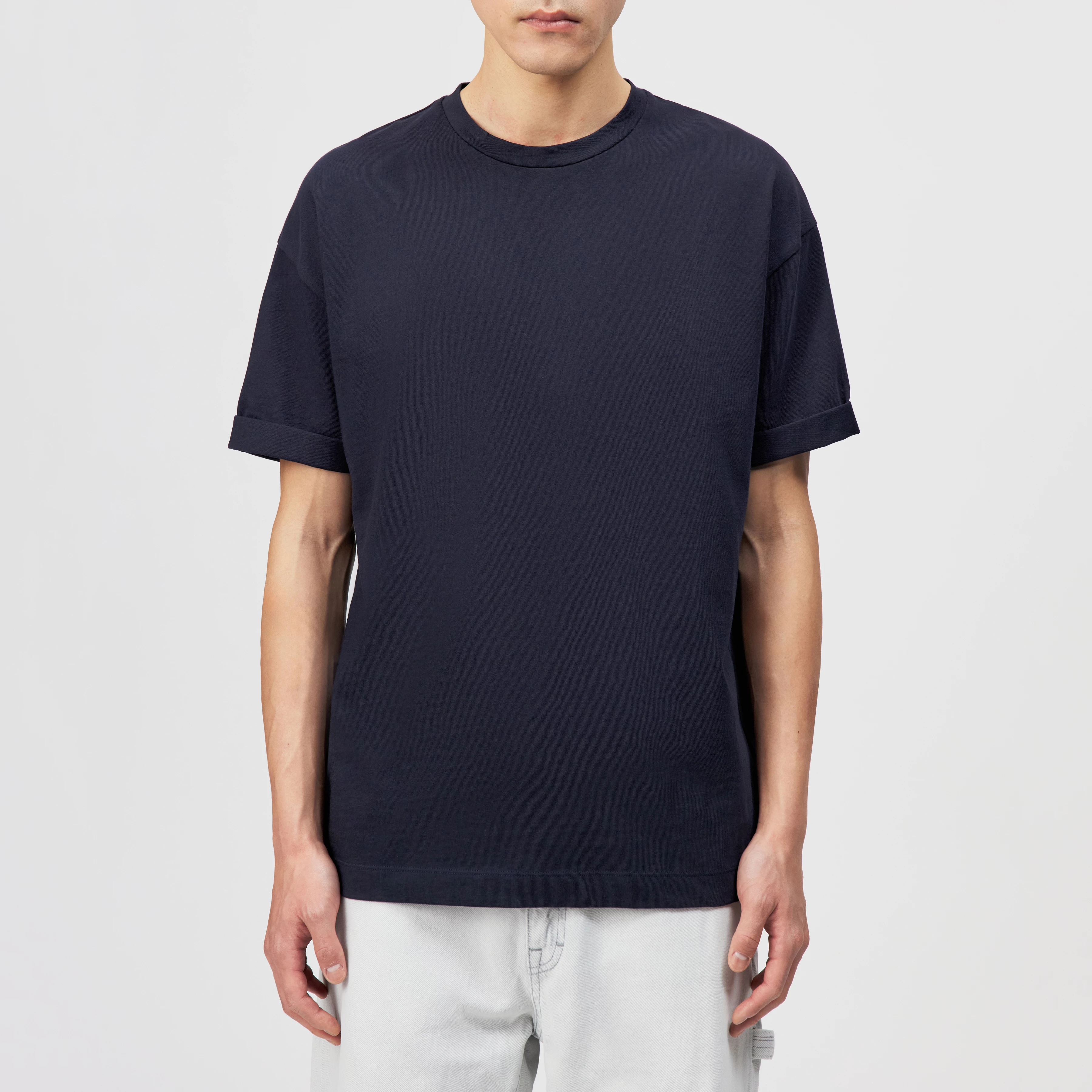 THILO - T-shirt coupe décontractée en pur coton - men - bleu - Frontansicht