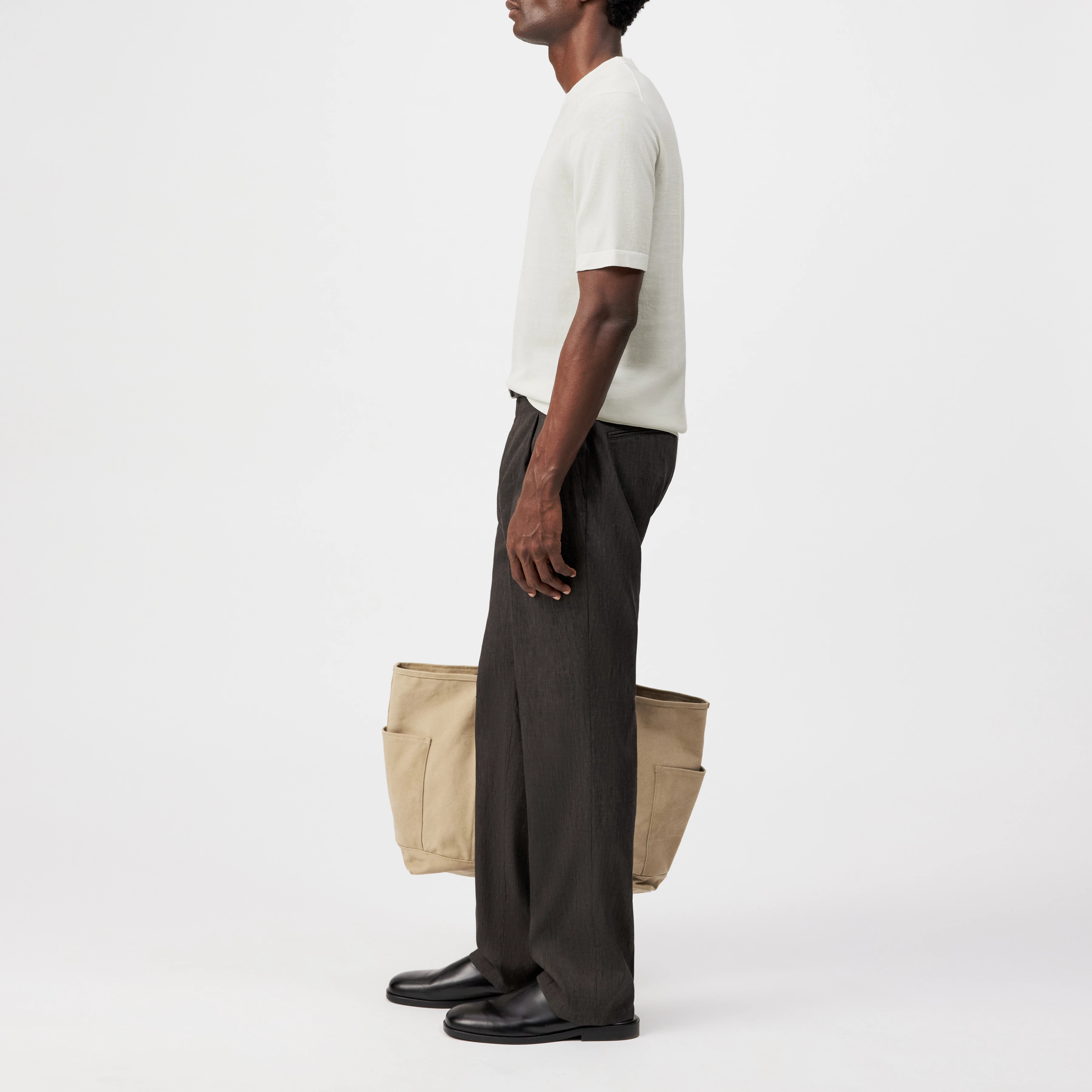 VALENTIN - T-shirt i merceriseret bomuld - men - off white - Seitenansicht