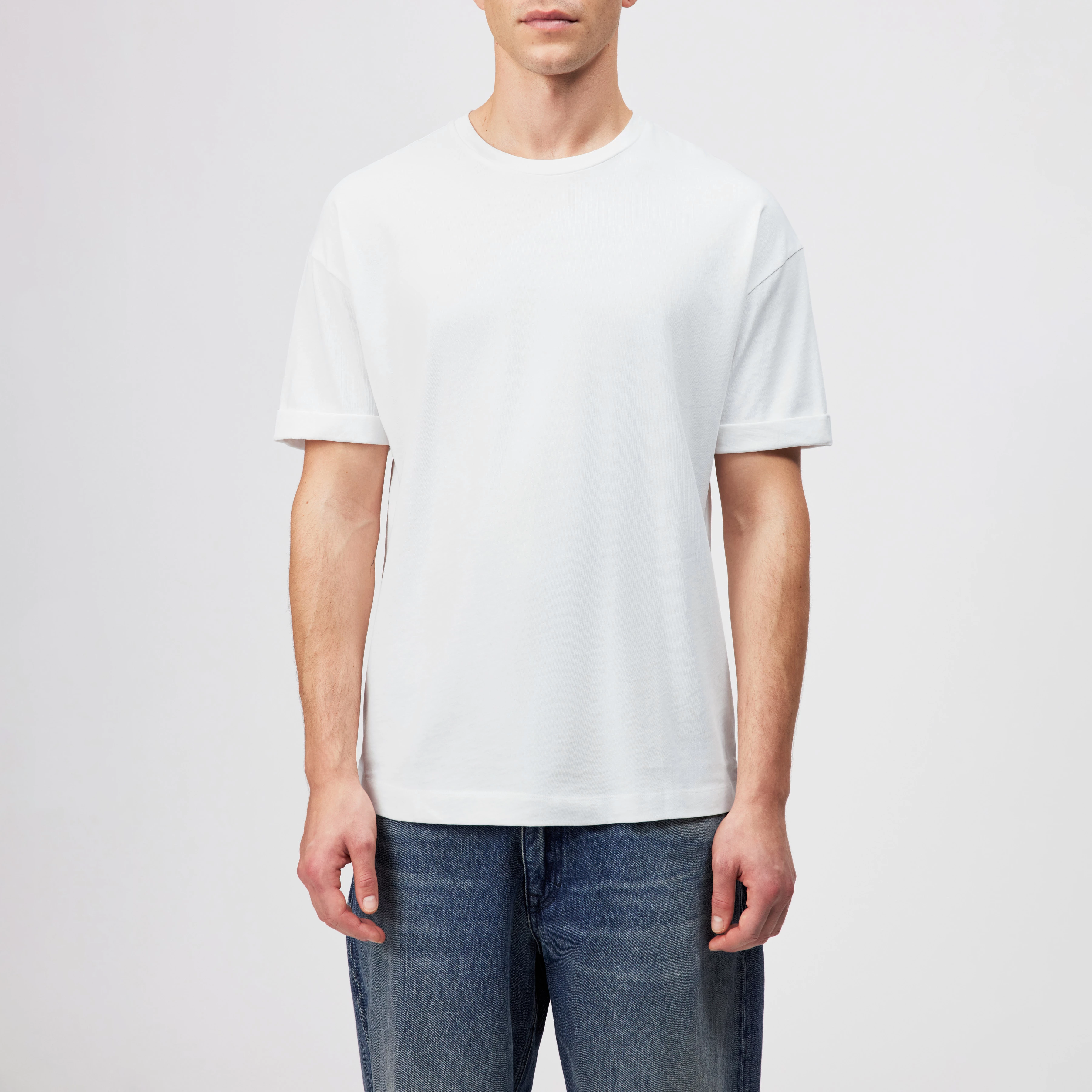 THILO - Relaxed Fit T-Shirt in reiner Baumwolle - Herren - weiß - Frontansicht