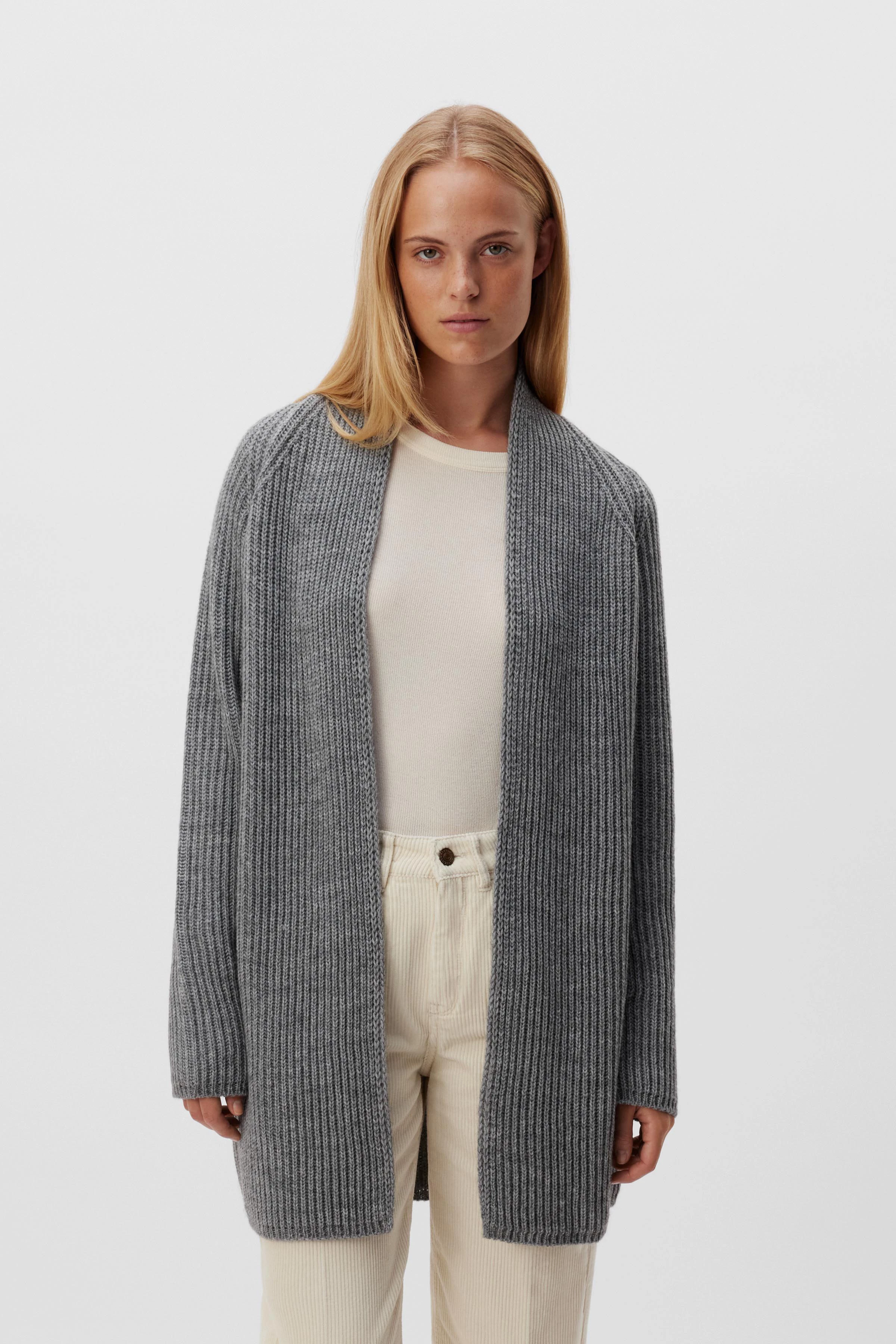 BLUMA - vest van wol-alpaca mix - dames - grijs - Frontansicht