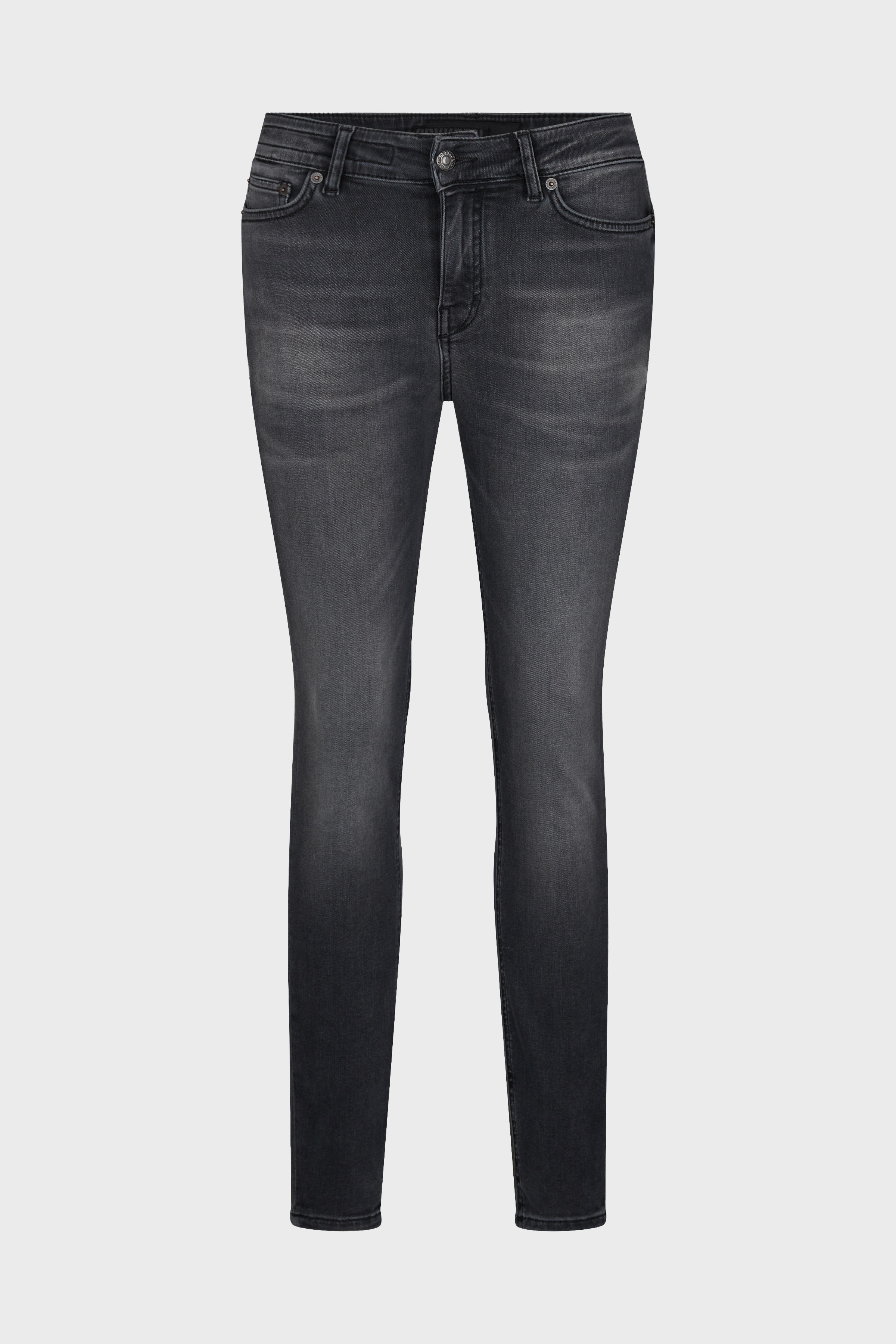 low-waist skinny jeans with wash effects