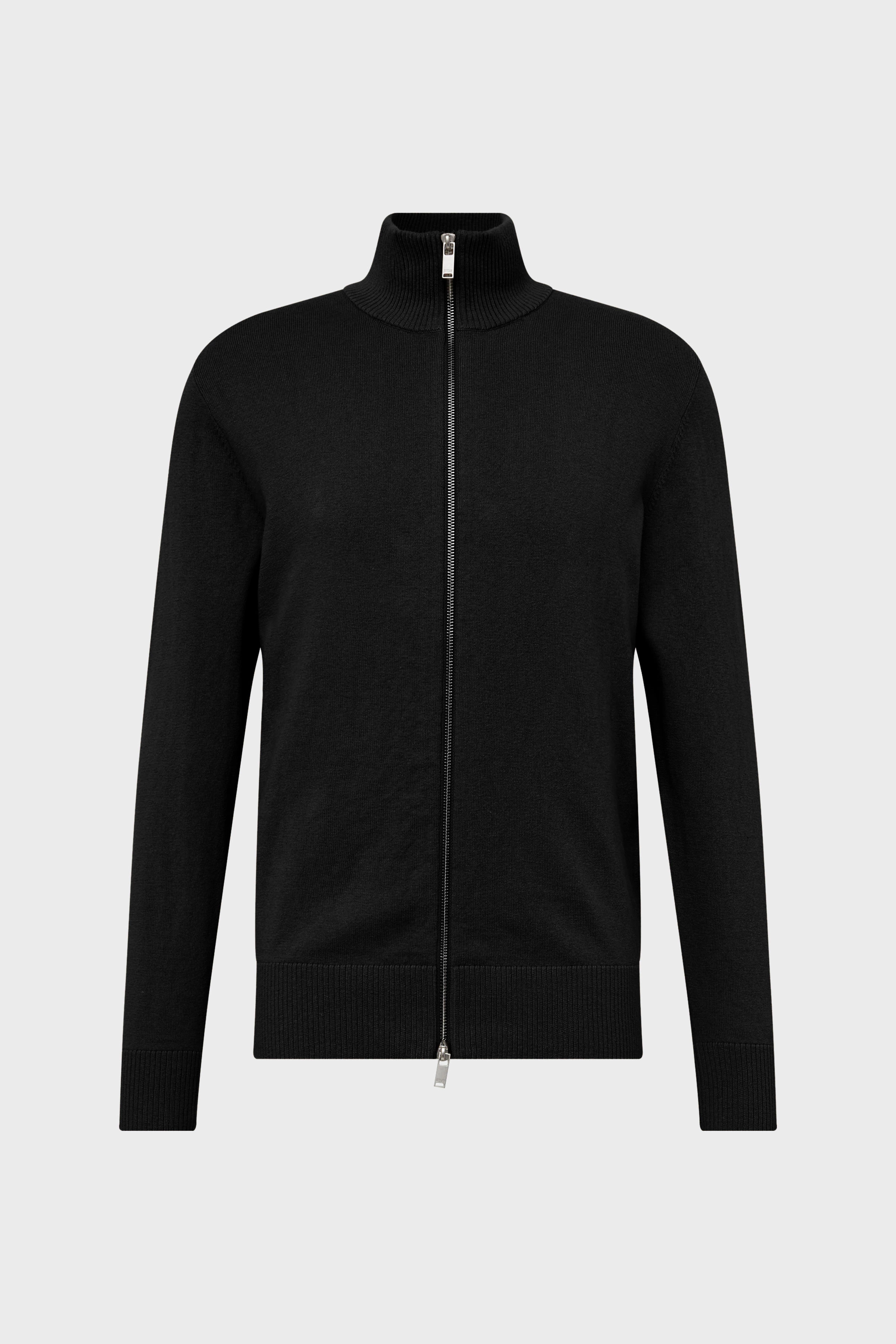 ANTONIO - soft basic zip jacket - men - Natural Aluminium - Freisteller Frontansicht