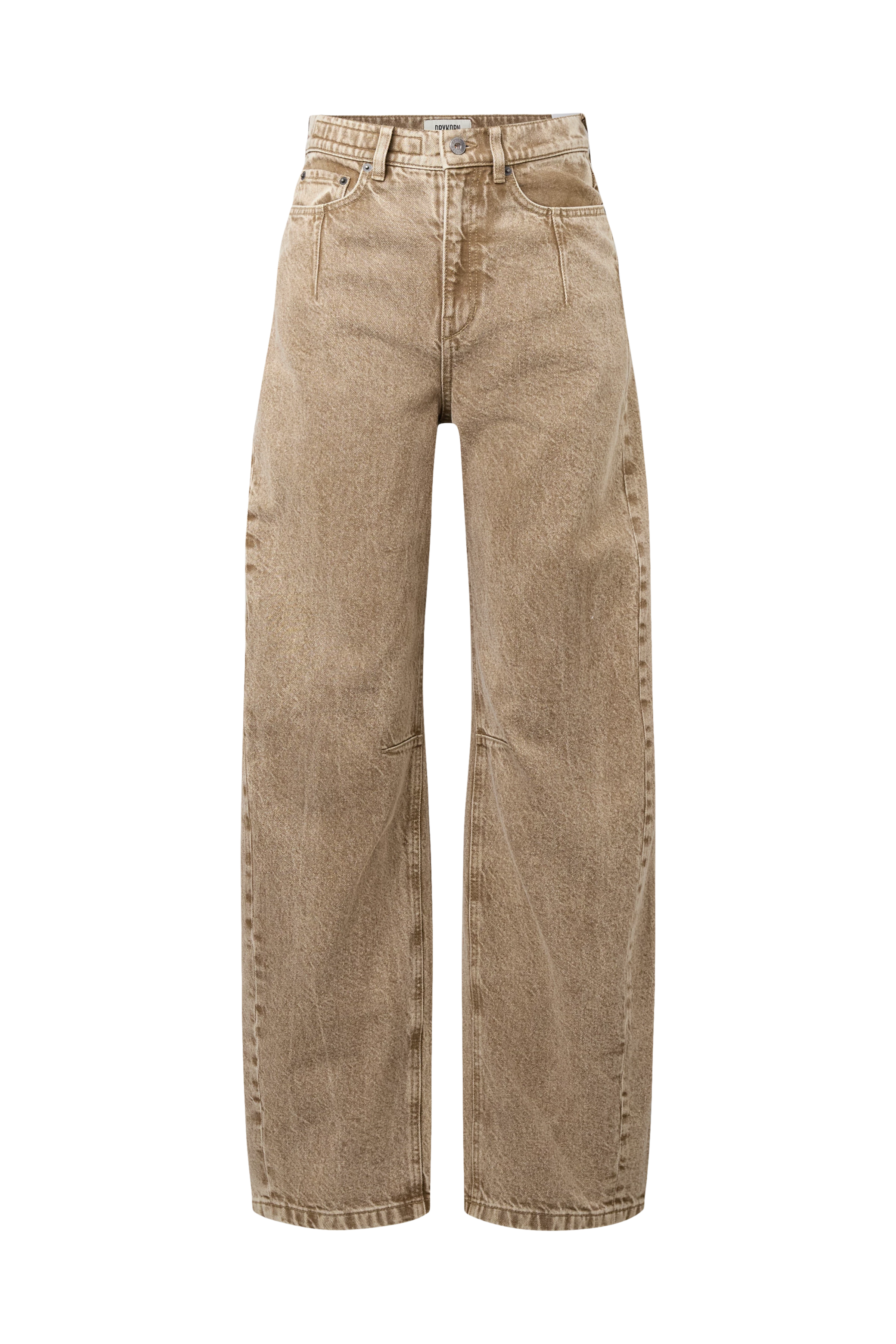 LIABLE - Relaxed fit trousers in beige denim wash - women - brown - Freisteller Frontansicht