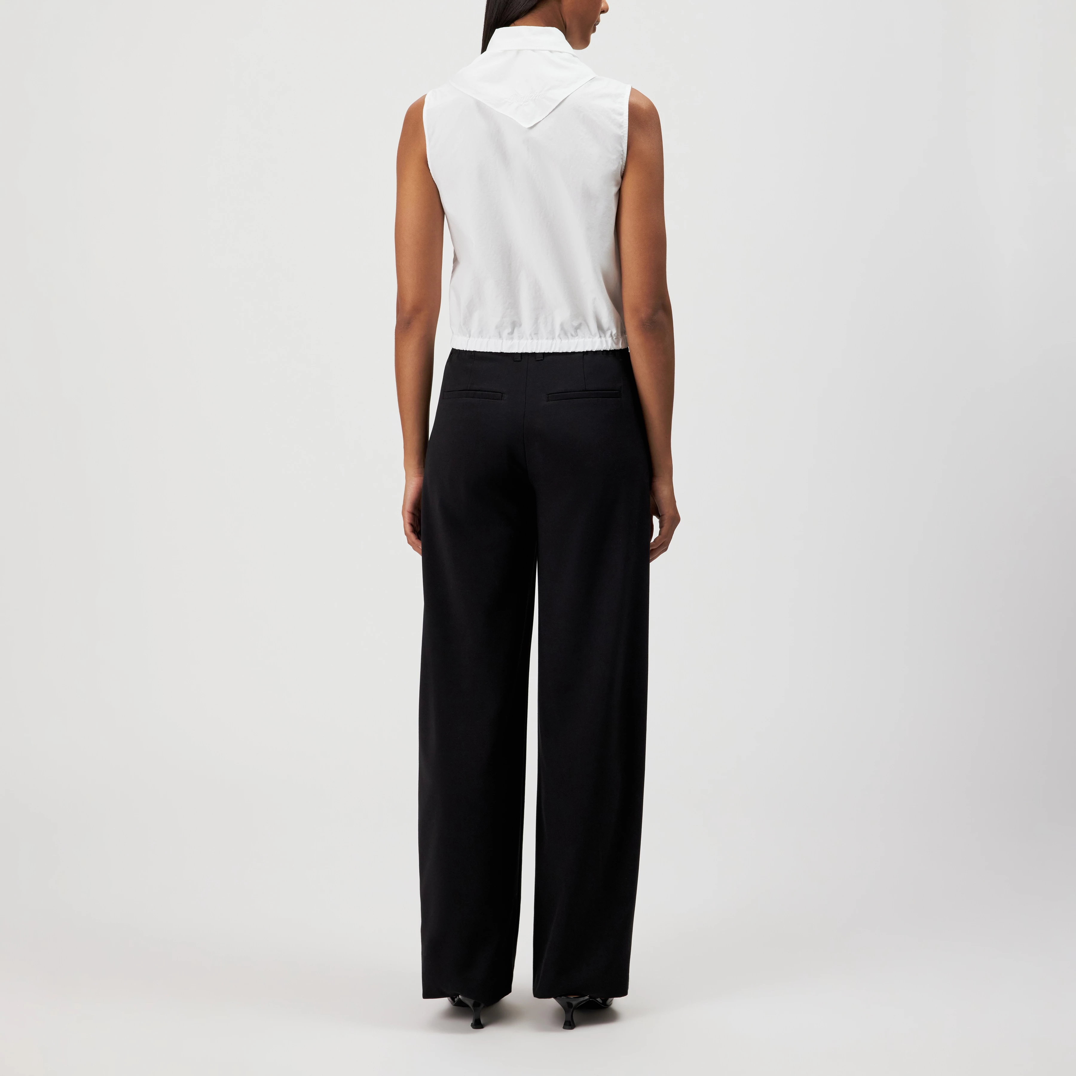 TIRIEL - Blouse sans manches coupe classique en coton pur - women - blanc - Rückansicht