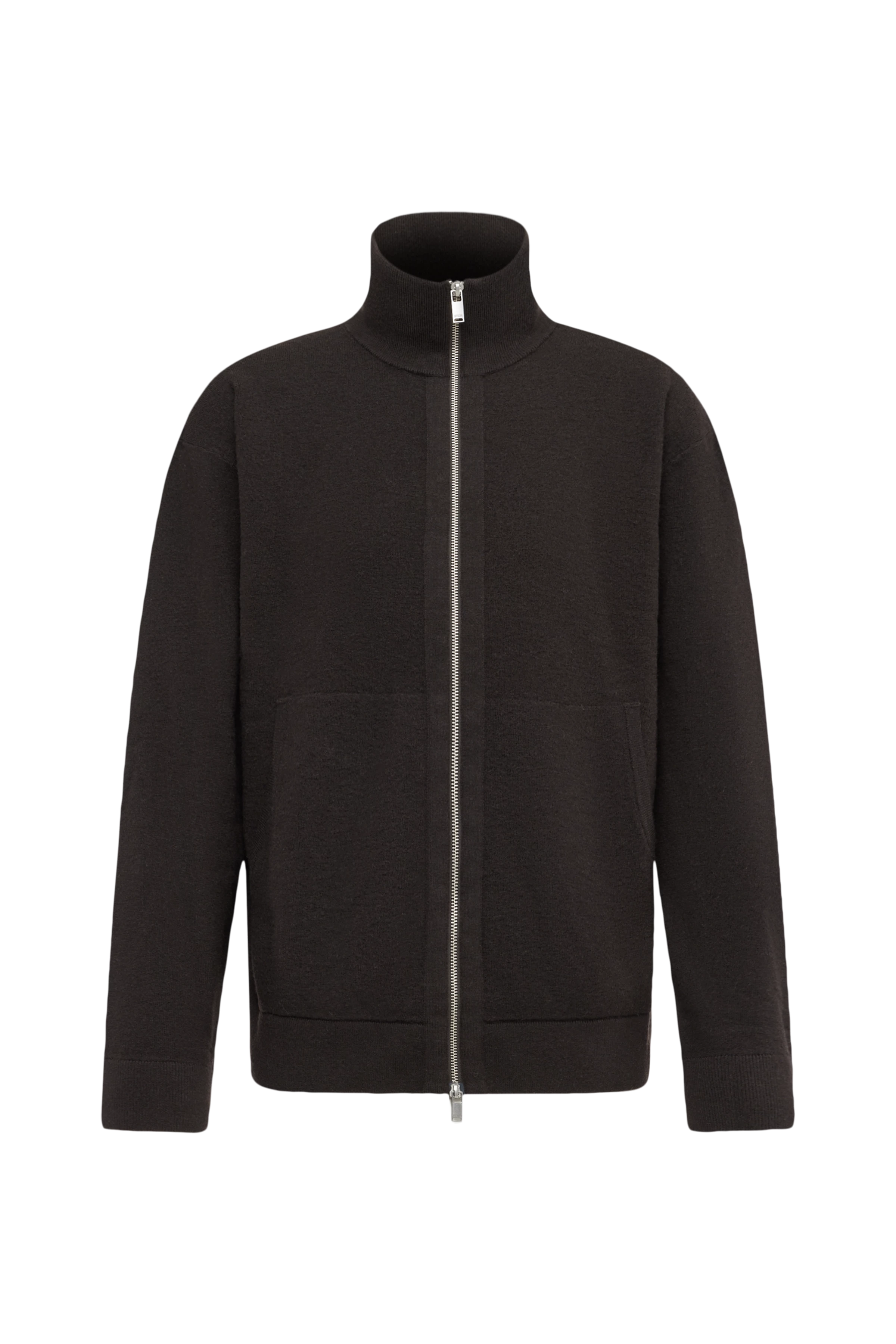 JANOR - Strick-Jacke in Merinowolle - Herren - braun - Freisteller Frontansicht