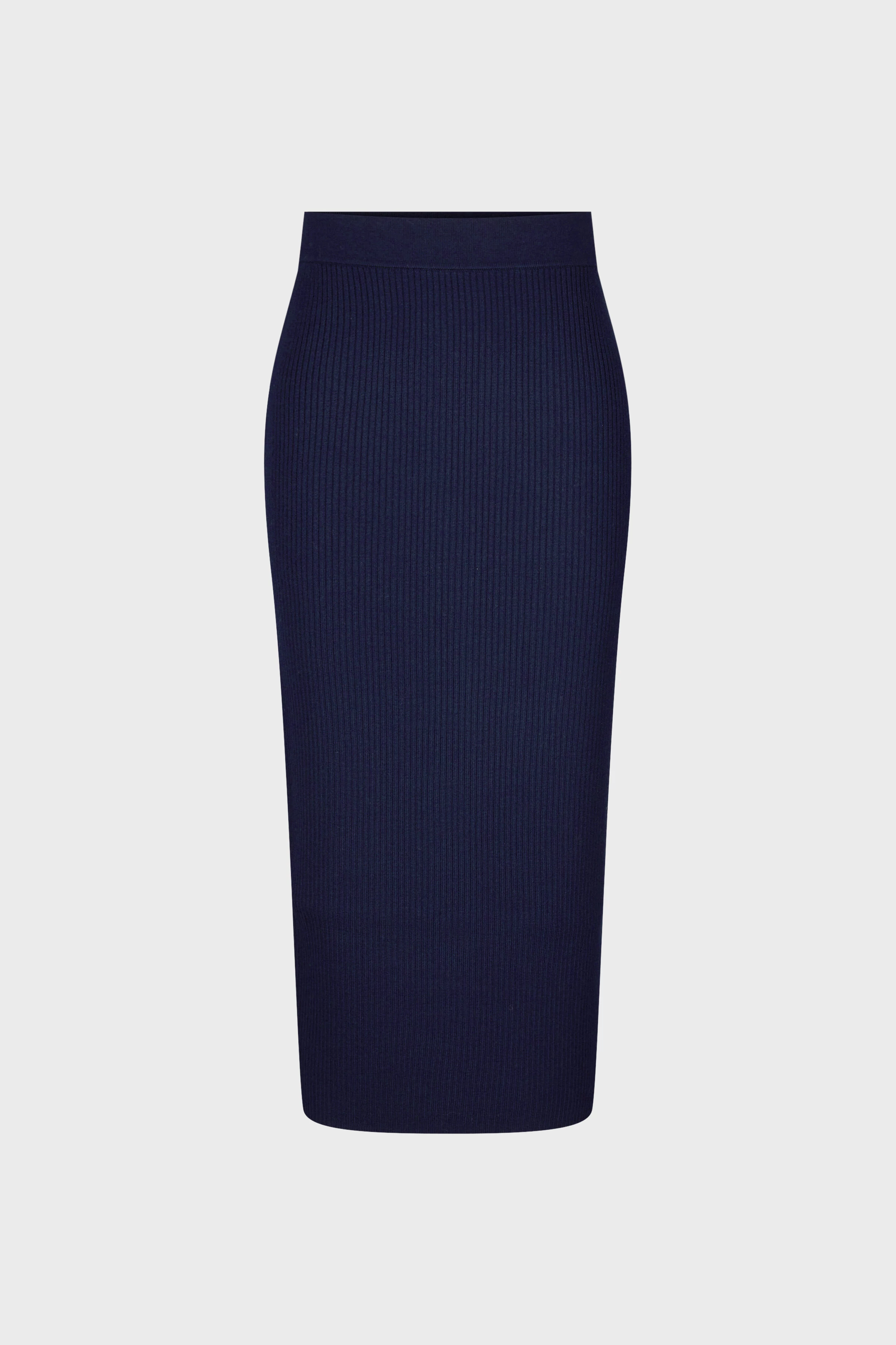 LYANNA - Strickrock in Merinowolle - Damen - blau - Freisteller Frontansicht