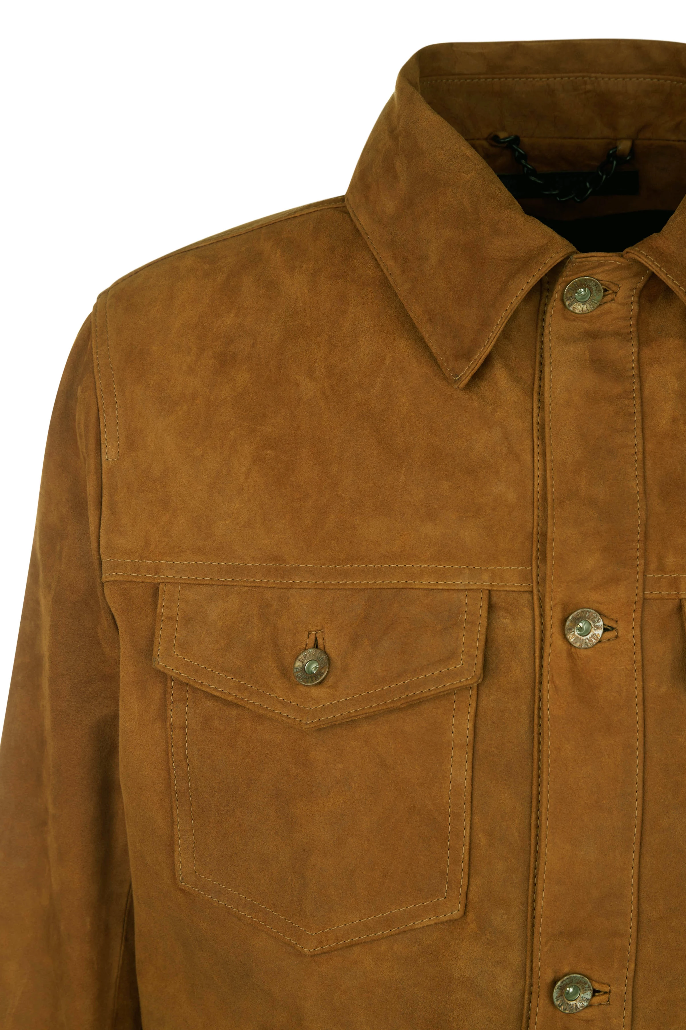 DULL - Velours Lederjacke - Herren - braun - Freisteller Detailansicht