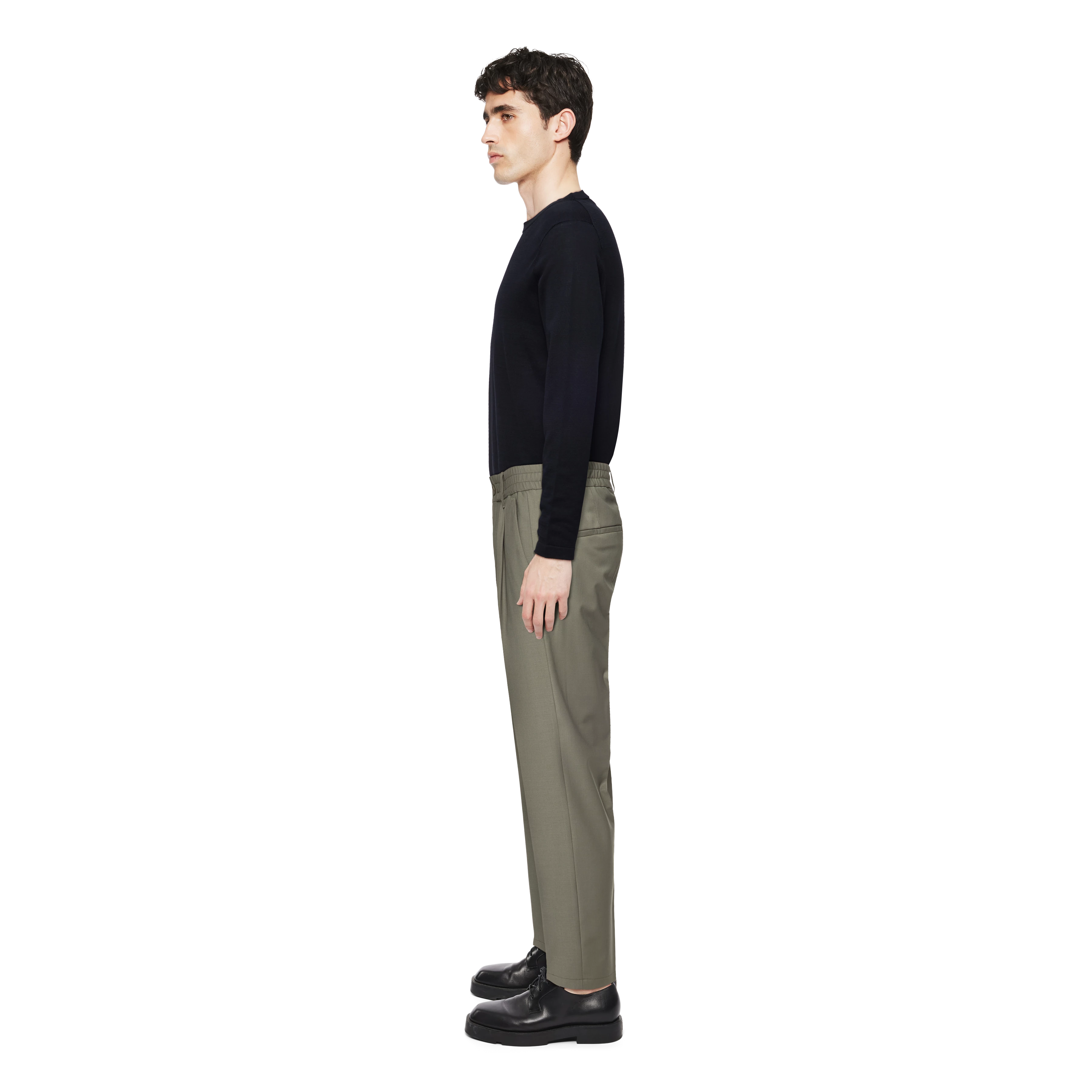 CHASY - Casual Hose mit Bundfalte in Bi-Stretch - Herren - grün - Seitenansicht