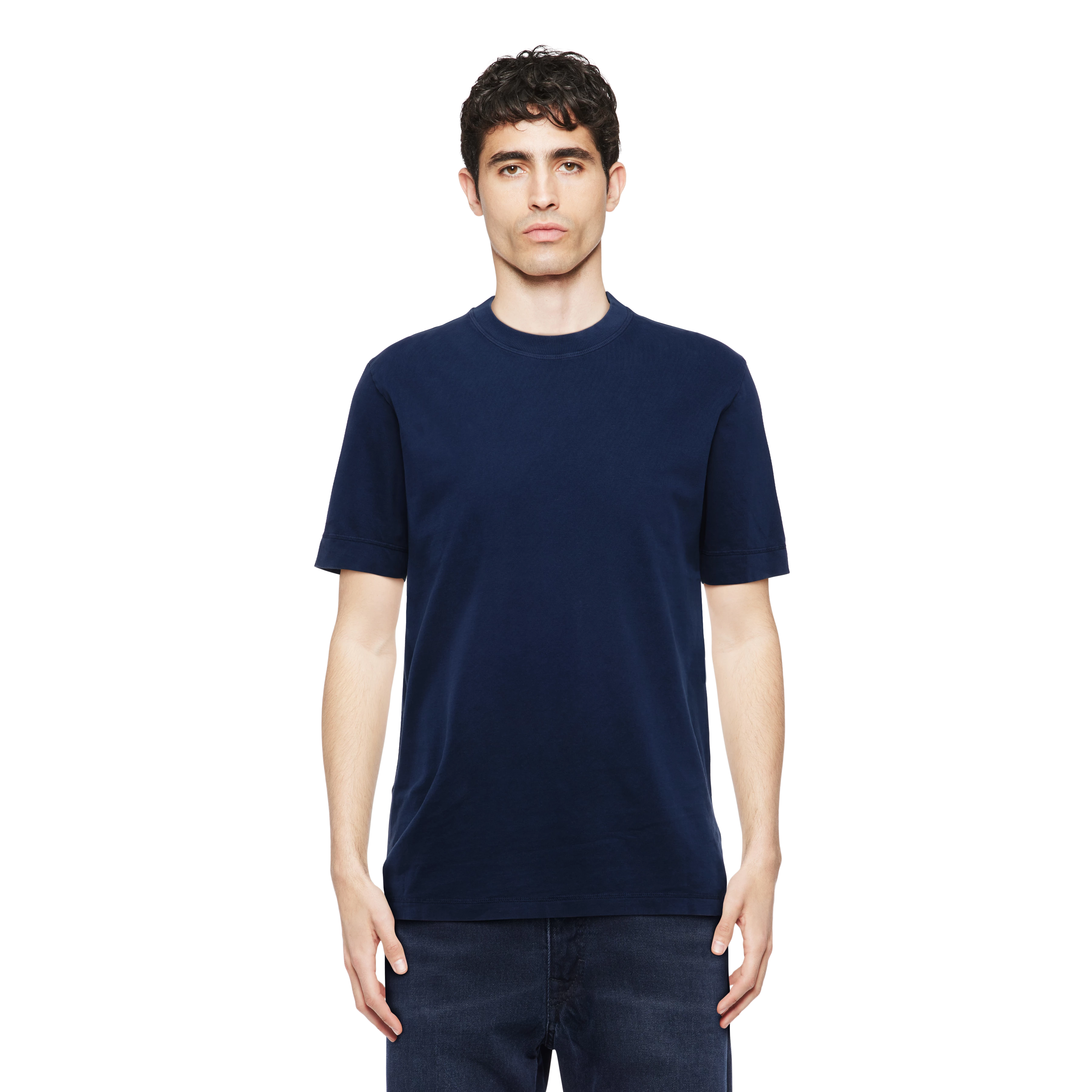 RAPHAEL - T-shirt in washed look - men - blue - Frontansicht